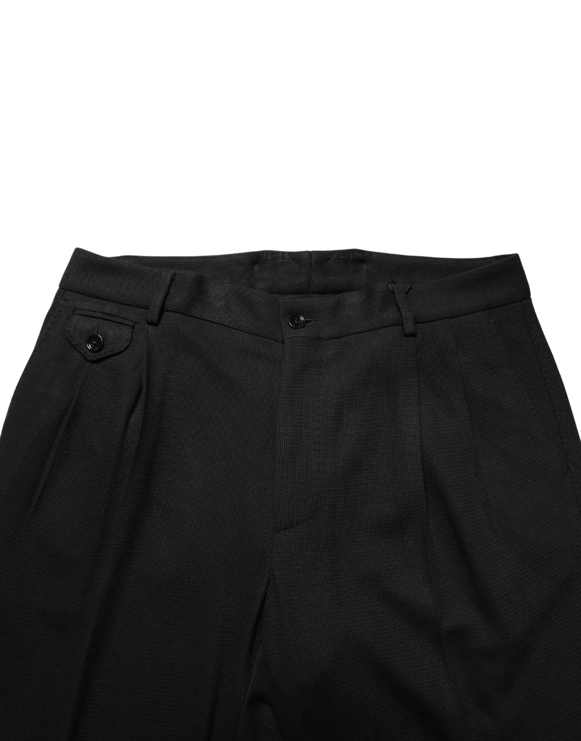 Dolce & Gabbana Black Wool Skinny Men Dress Trouser Men's Pants
