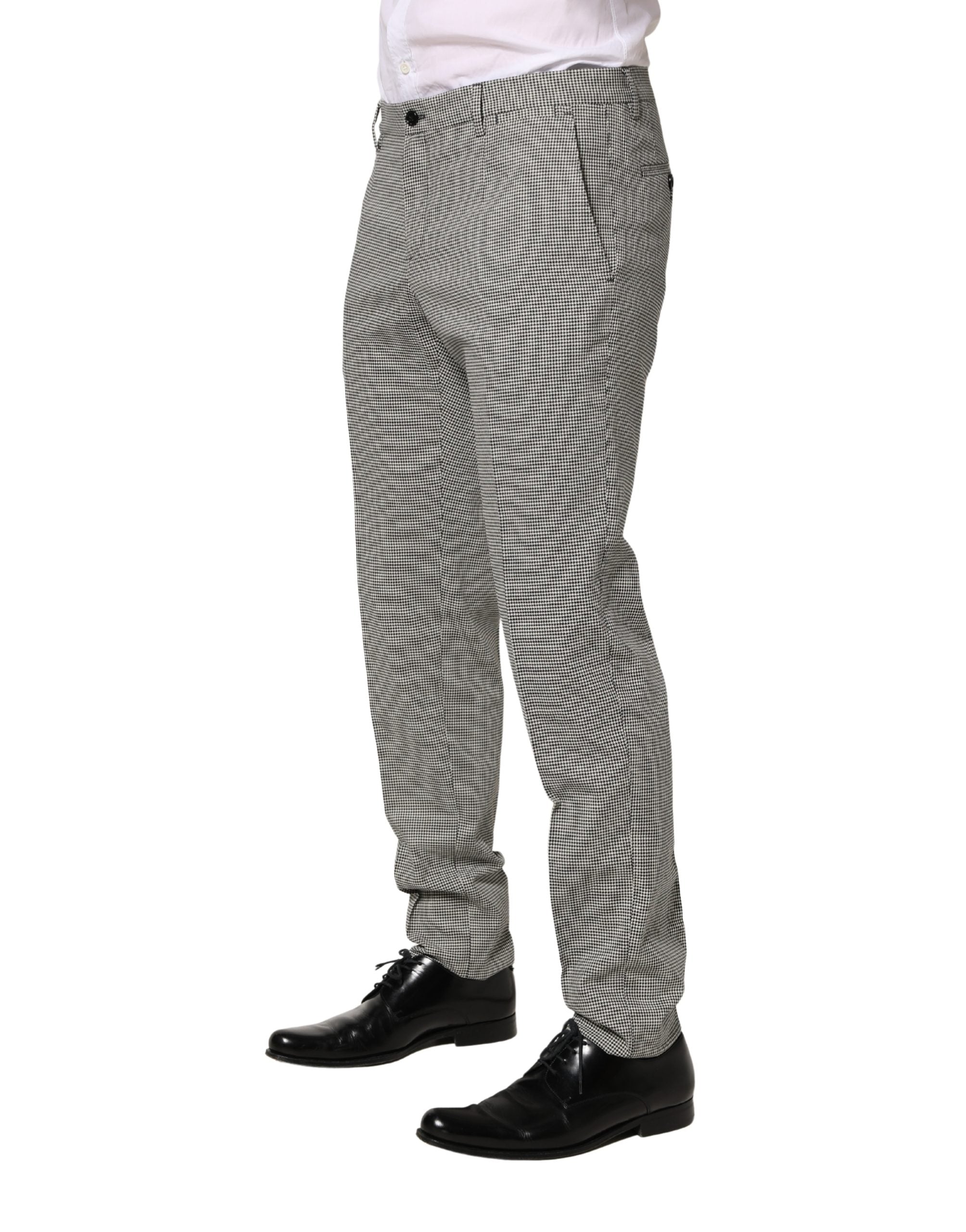 Dolce & Gabbana Gray Cotton Skinny Dress Formal Trouser Men's Pants