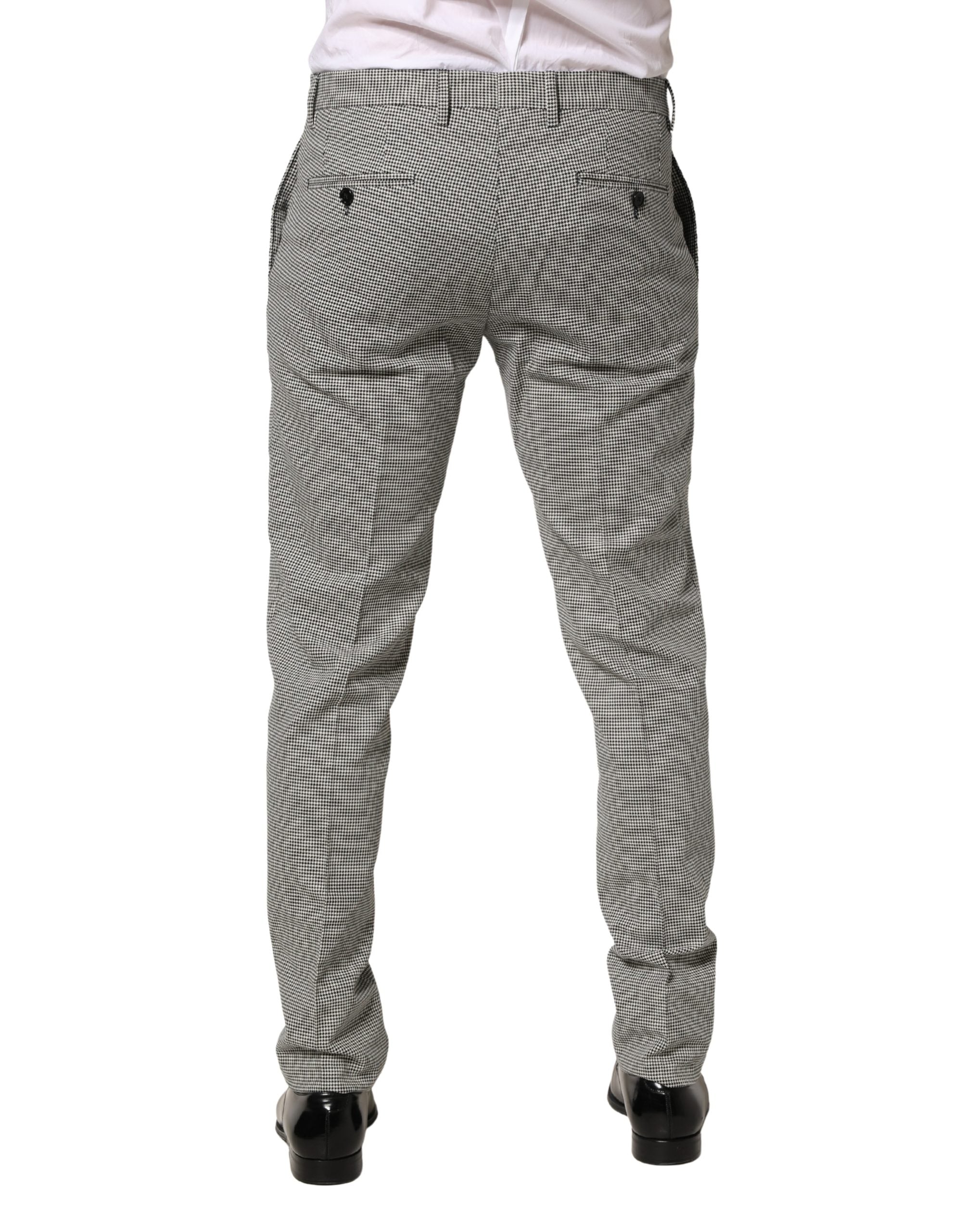 Dolce & Gabbana Gray Cotton Skinny Dress Formal Trouser Men's Pants