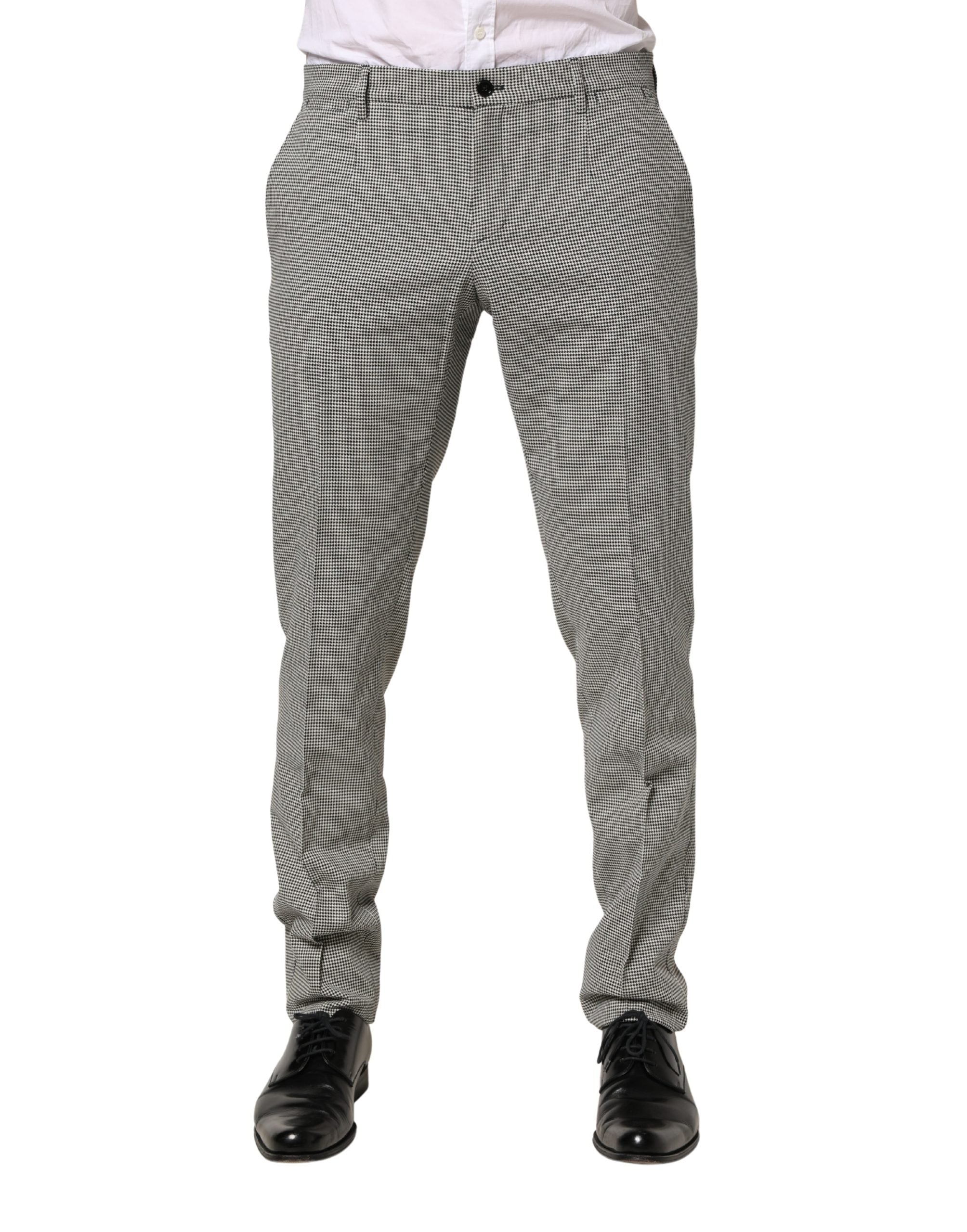 Dolce & Gabbana Gray Cotton Skinny Dress Formal Trouser Men's Pants