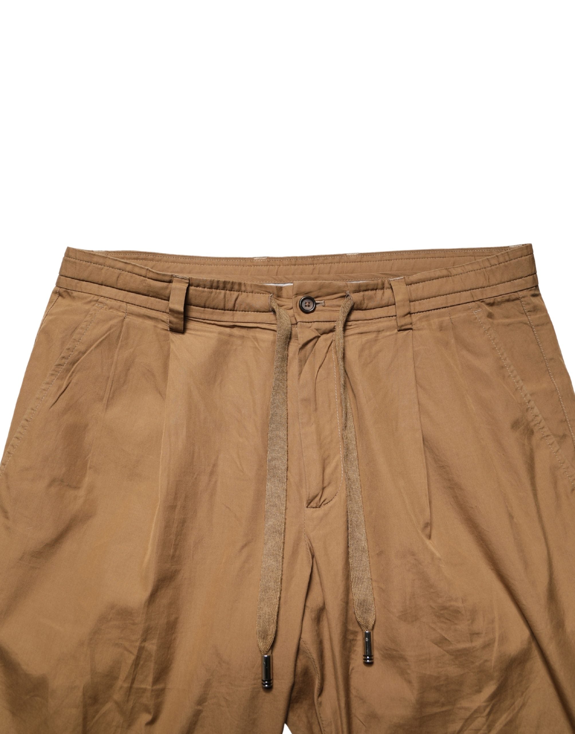 Dolce & Gabbana Brown Cotton Straight Chino Men Trouser Men's Pants (Pre-Owned)