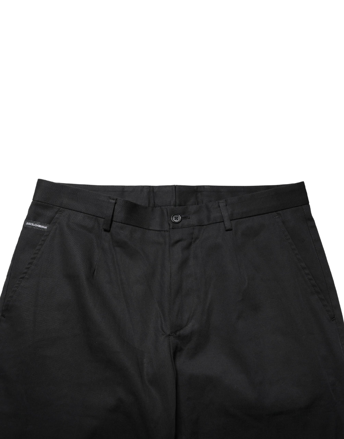 Dolce & Gabbana Black Cotton Skinny Dress Formal Trouser Men's Pants (Pre-Owned)