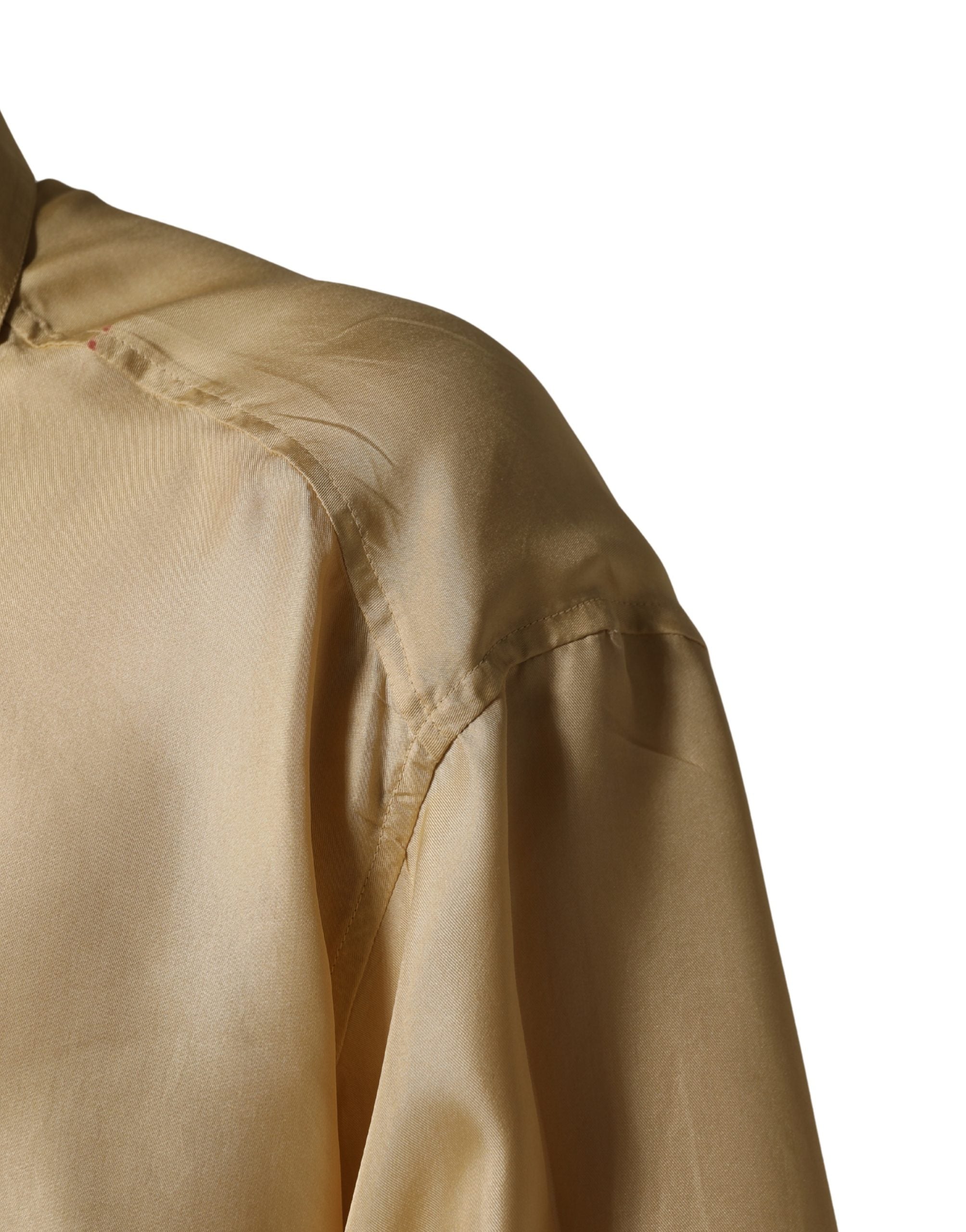 Dolce & Gabbana Yellow Silk Button Down Men Oversize Men's Shirt (Pre-Owned)