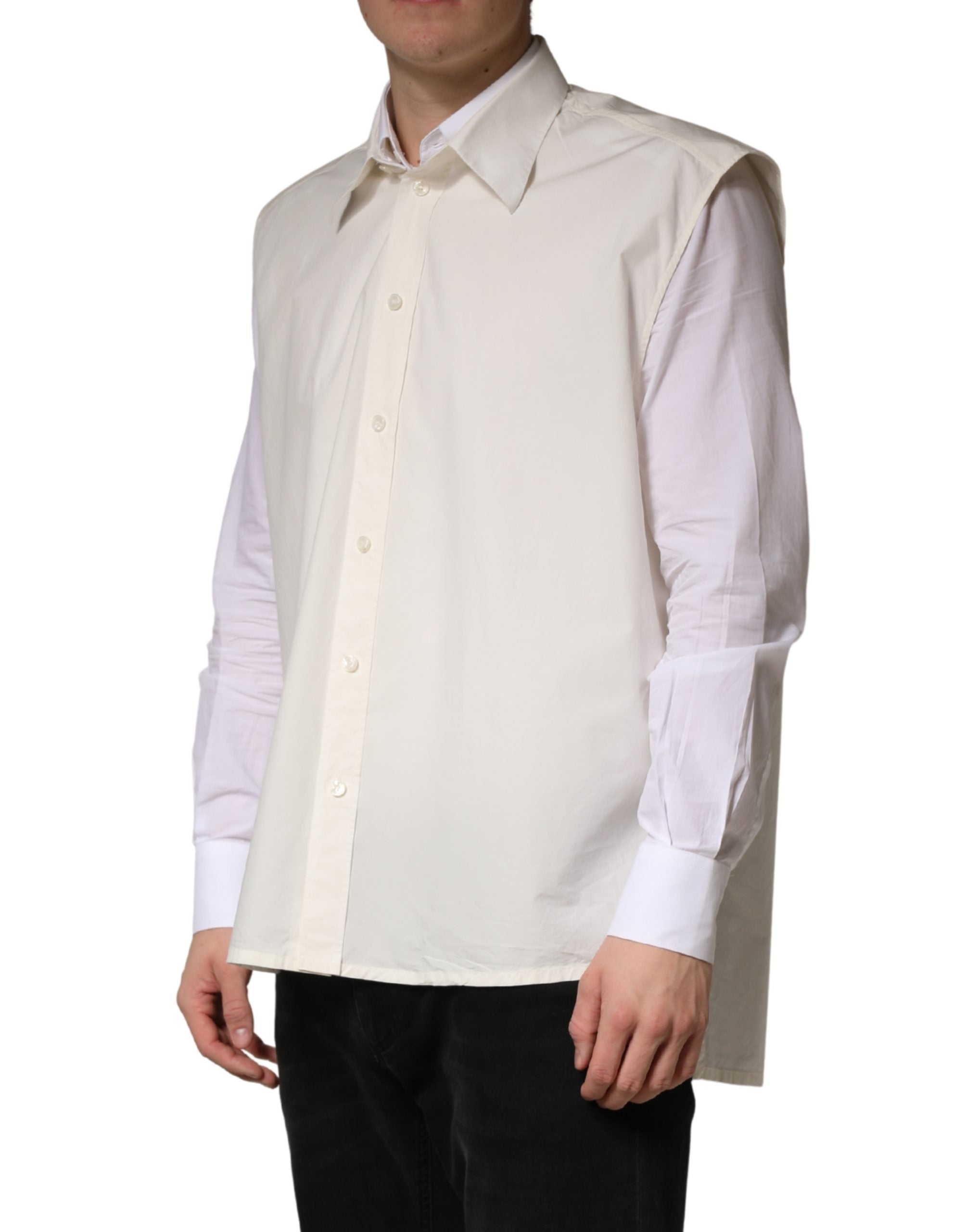 Dolce & Gabbana White MARTINI Cotton Men Dress Formal Men's Shirt (Pre-Owned)