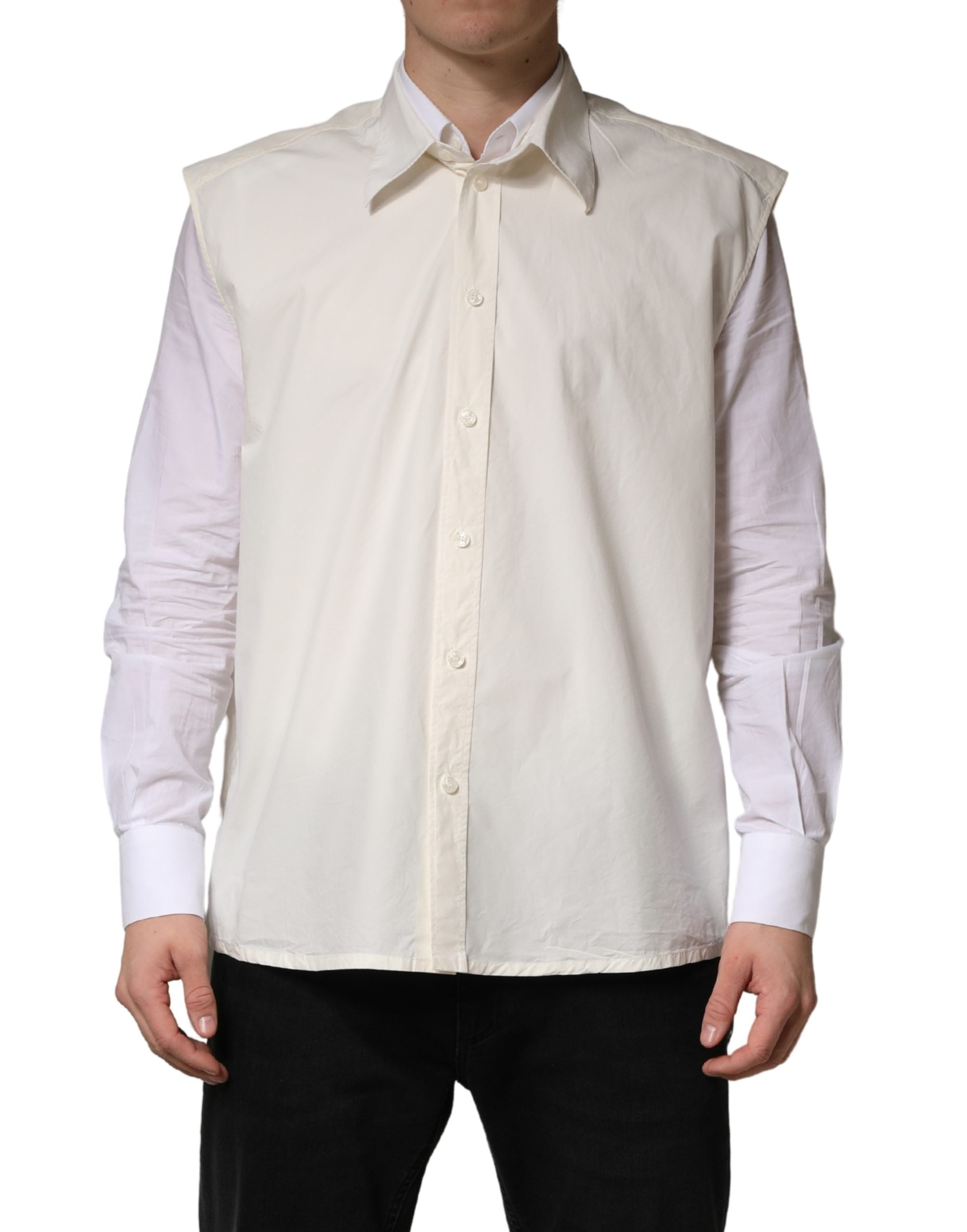 Dolce & Gabbana White MARTINI Cotton Men Dress Formal Men's Shirt (Pre-Owned)