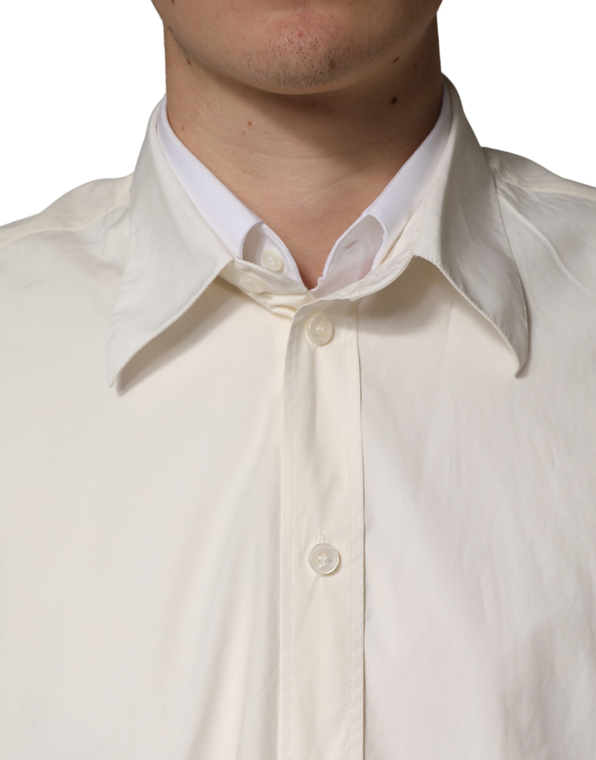 Dolce & Gabbana White MARTINI Cotton Men Dress Formal Men's Shirt (Pre-Owned)