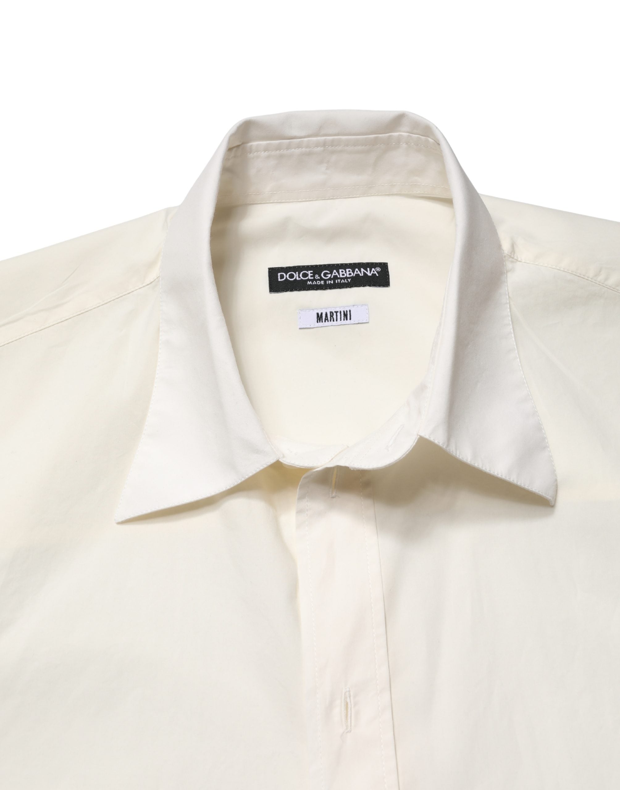 Dolce & Gabbana White MARTINI Cotton Men Dress Formal Men's Shirt (Pre-Owned)