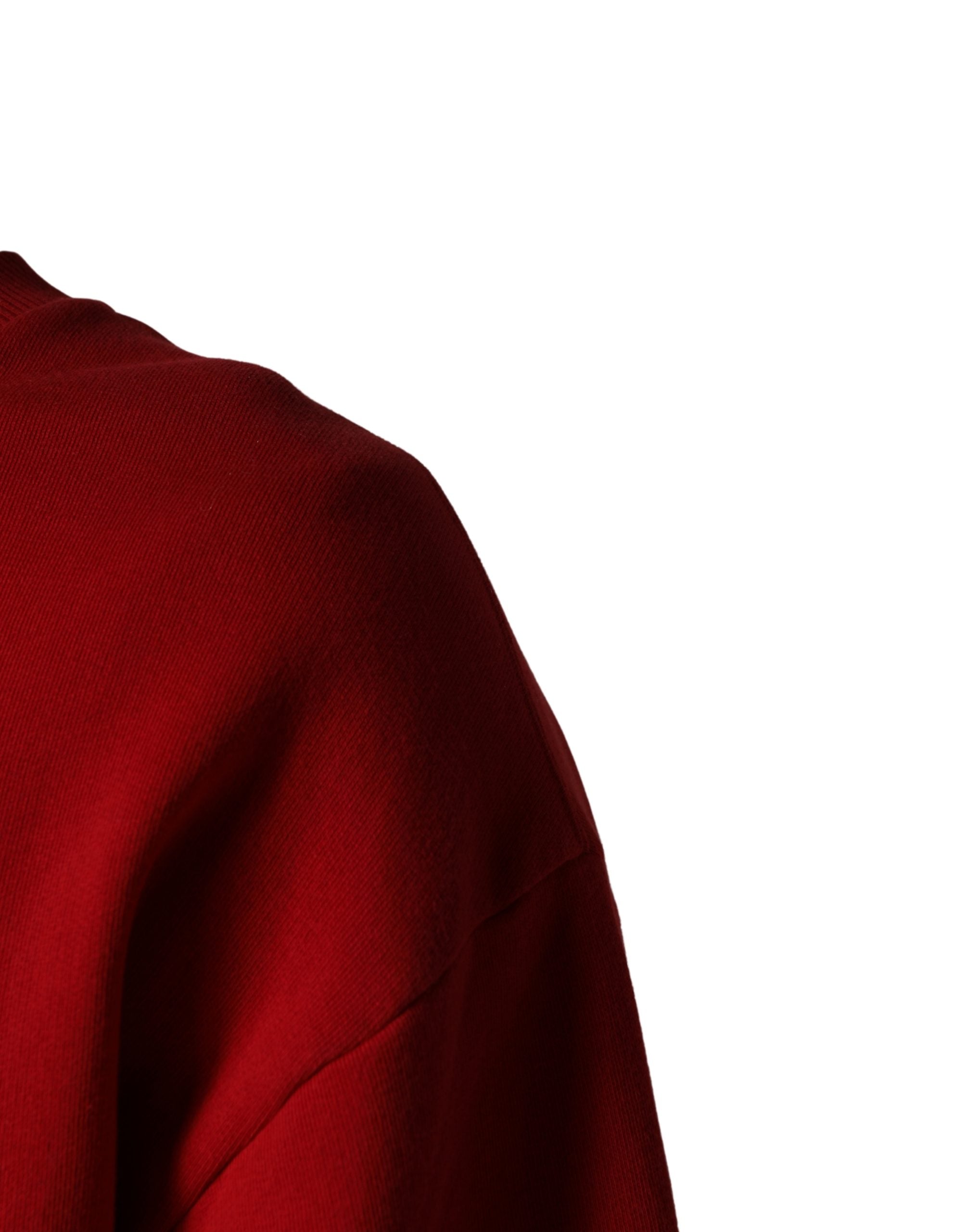 Dolce & Gabbana Red Graphic Crew Neck Men Sweatshirt Men's Sweater