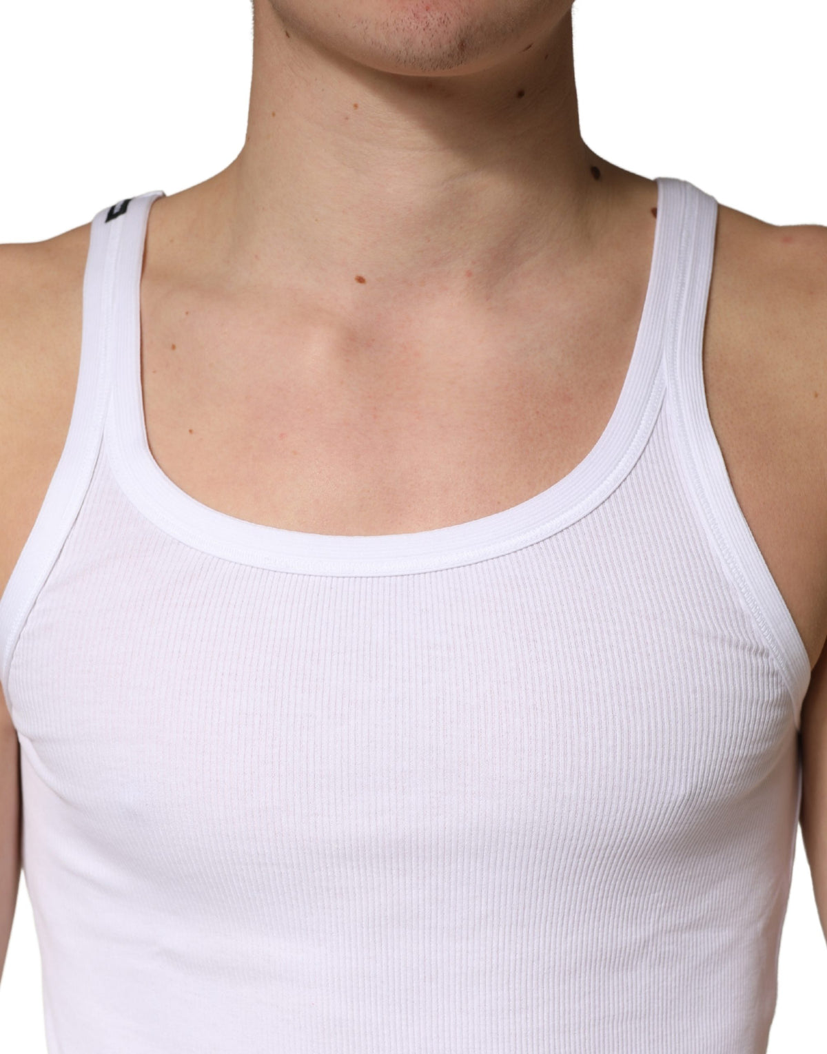Dolce & Gabbana White Sleeveless Round Neck Tank Top Men's T-shirt (Pre-Owned)
