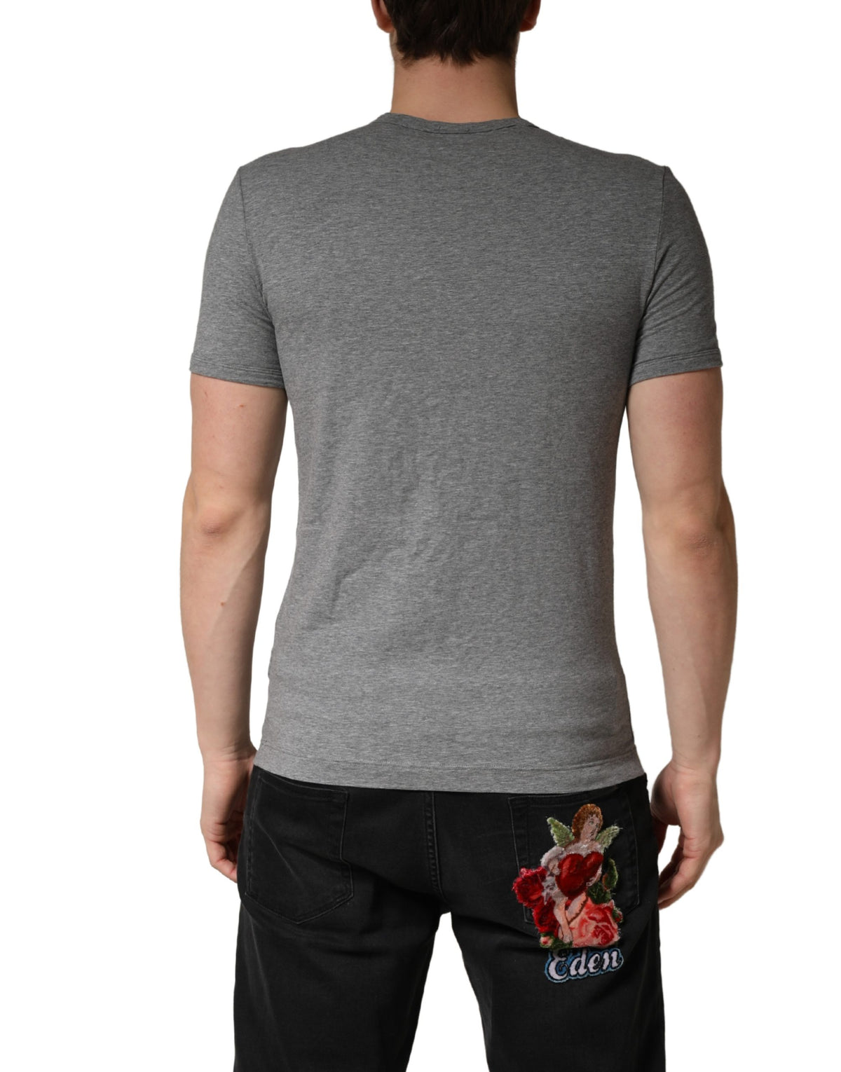 Dolce & Gabbana Gray DG Logo Crew Neck Men Underwear Men's T-shirt