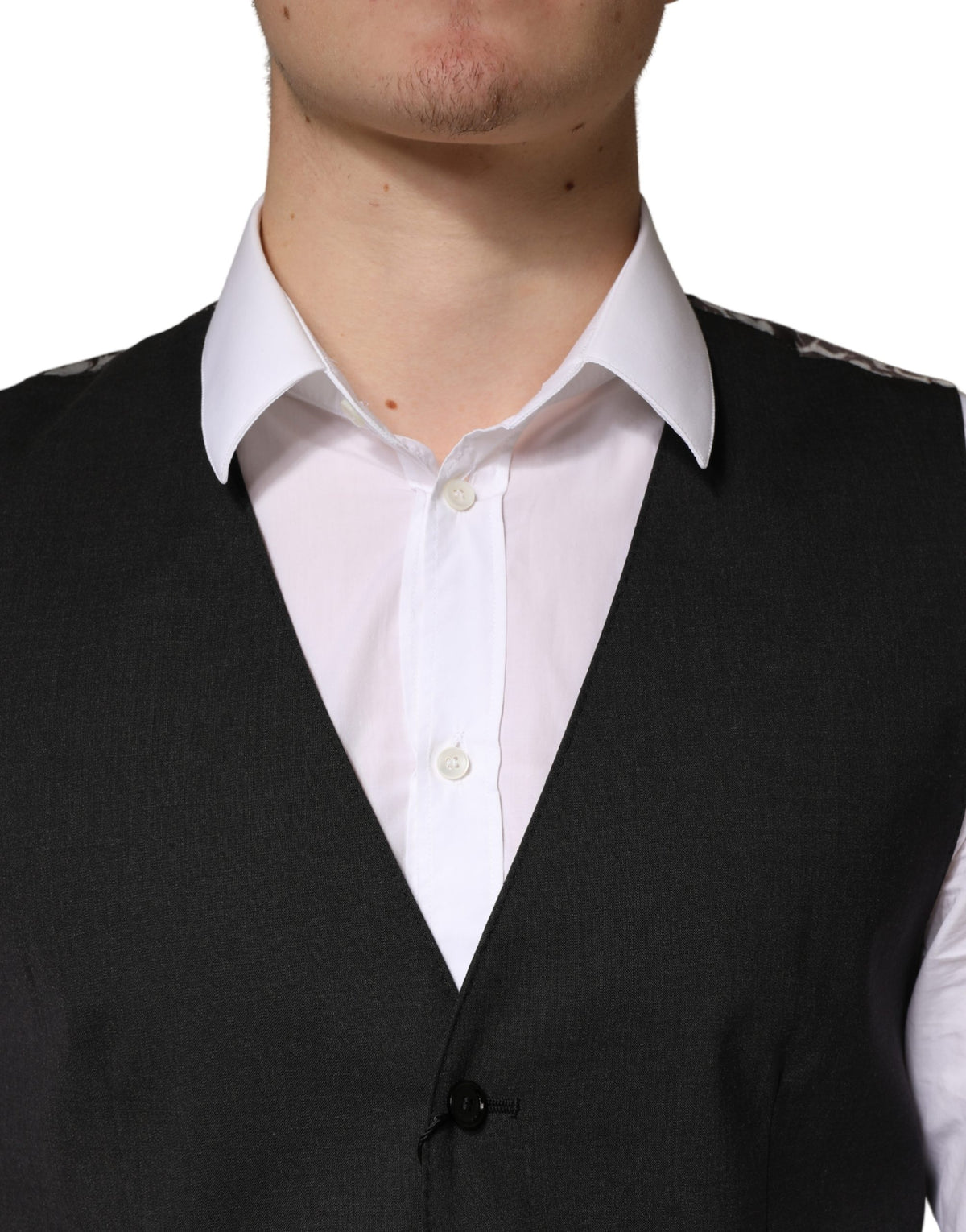 Dolce & Gabbana Black Wool Dress Men Formal Waistcoat Men's Vest