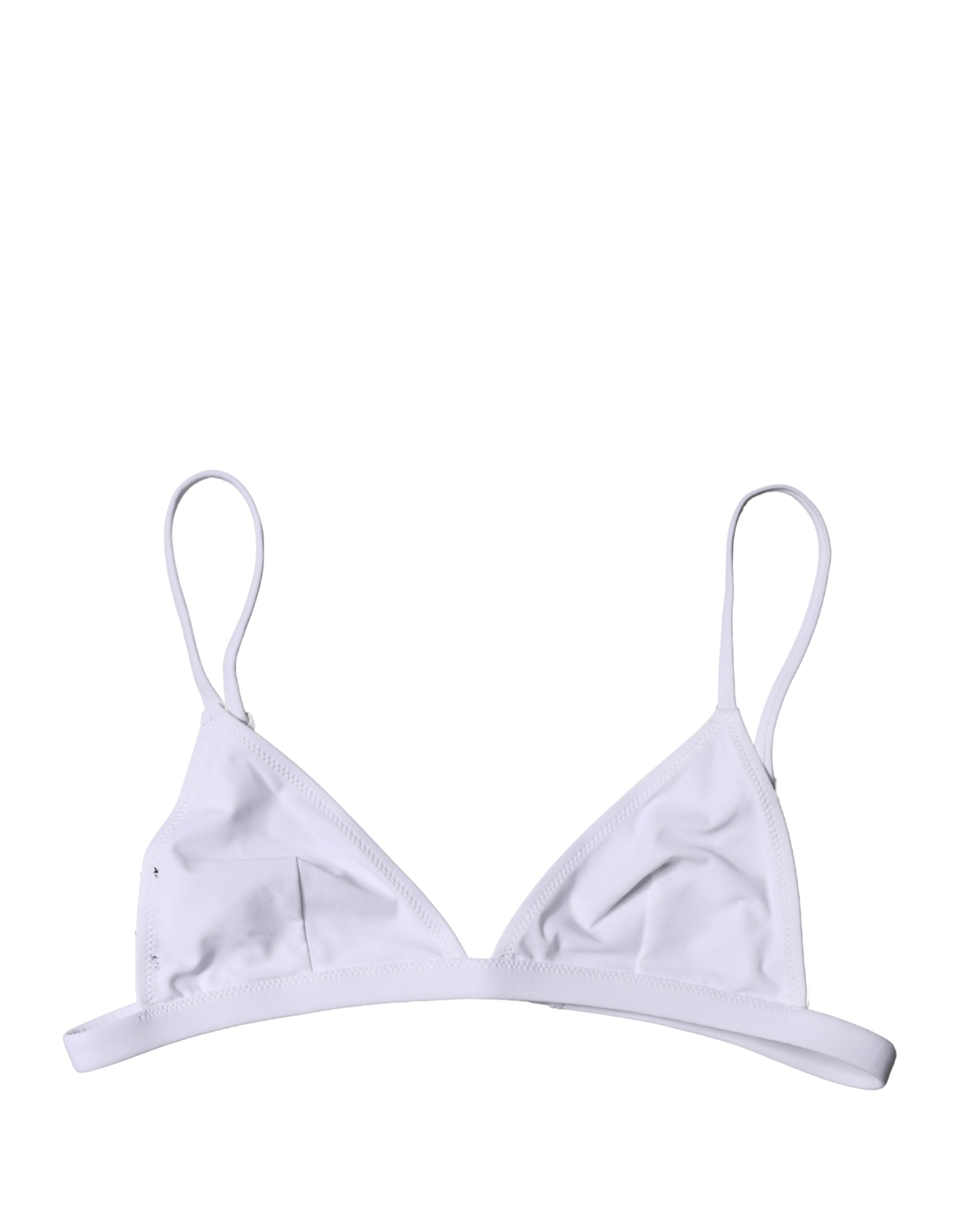 Dolce & Gabbana Top White Nylon Triangle Swimwear Beachwear Women's Bikini