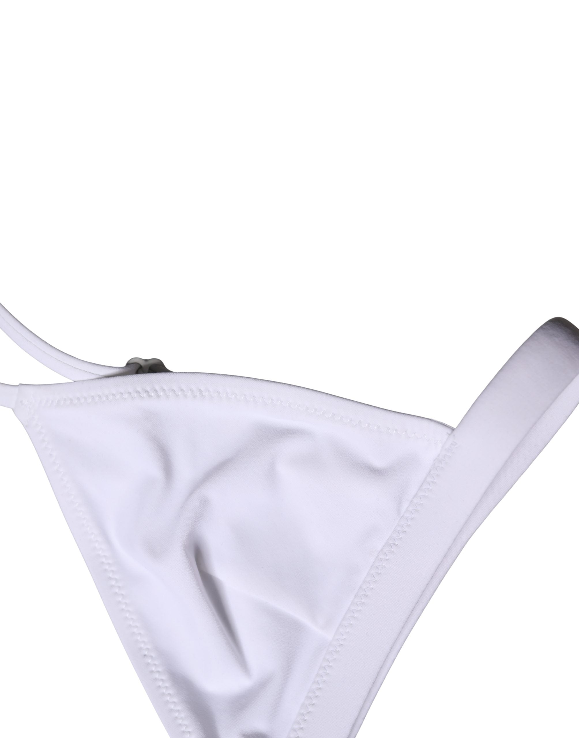 Dolce & Gabbana Top White Nylon Triangle Swimwear Beachwear Women's Bikini