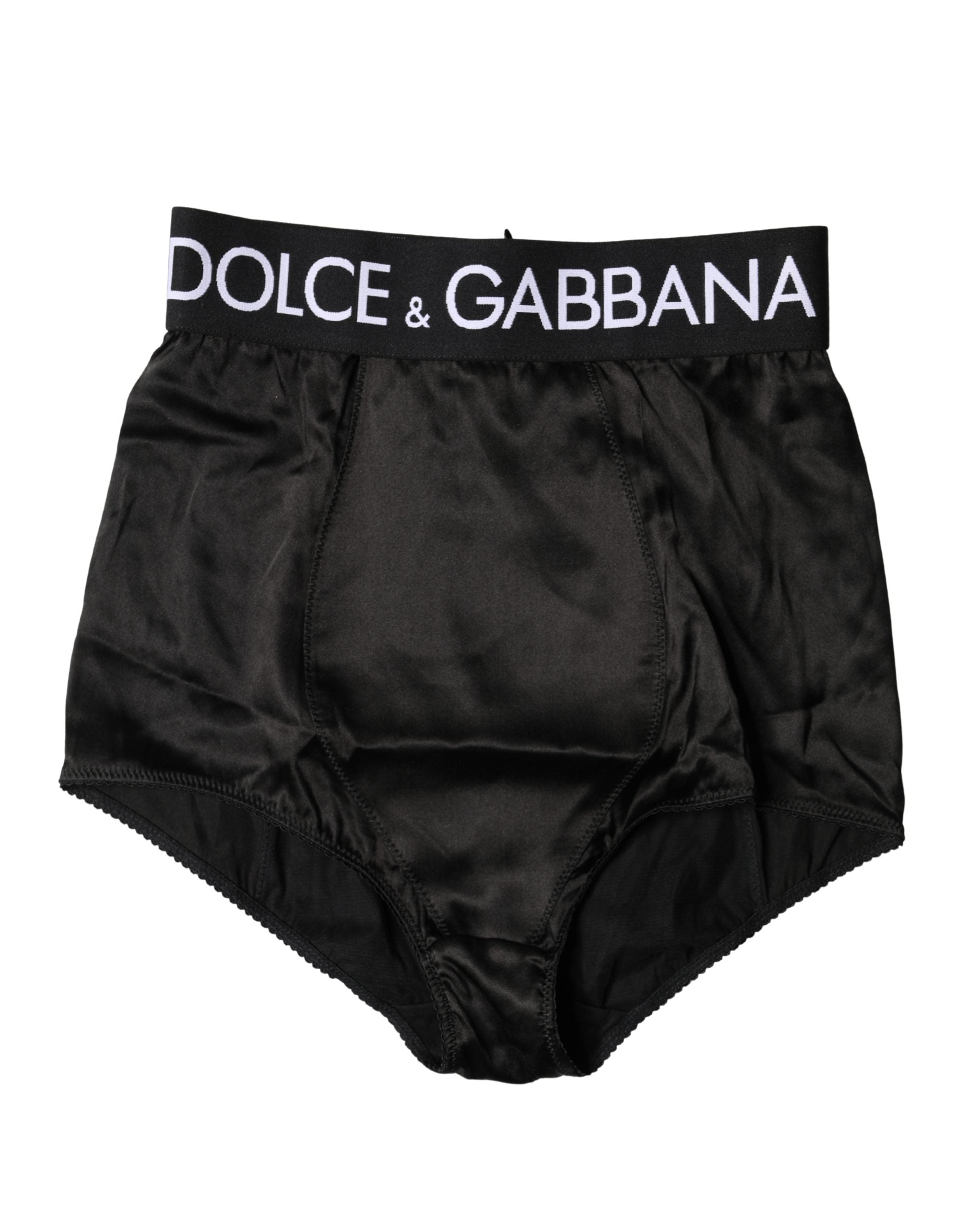 Dolce & Gabbana Black Logo Girdle High Waist Panty Women's Underwear