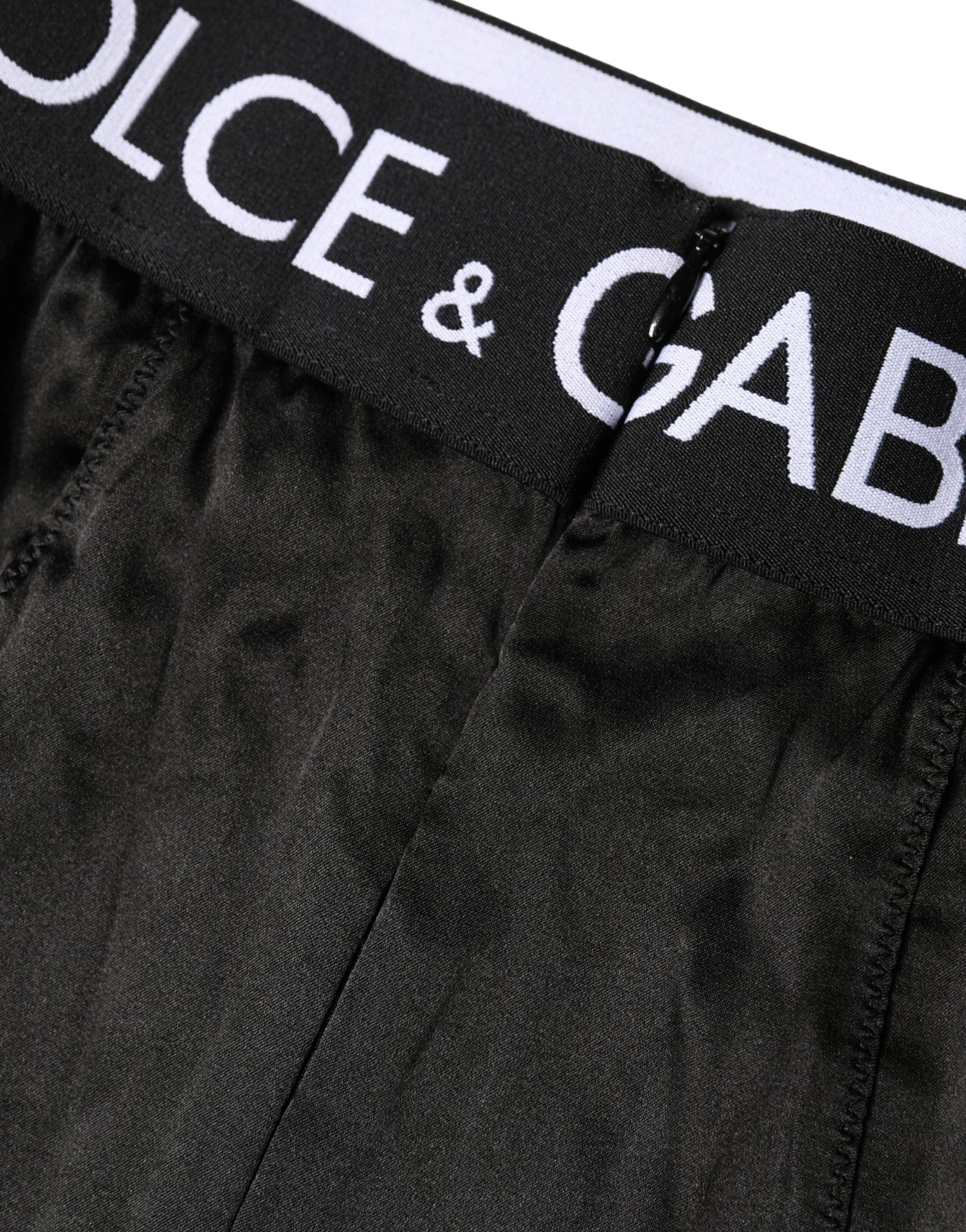 Dolce & Gabbana Black Logo Girdle High Waist Panty Women's Underwear