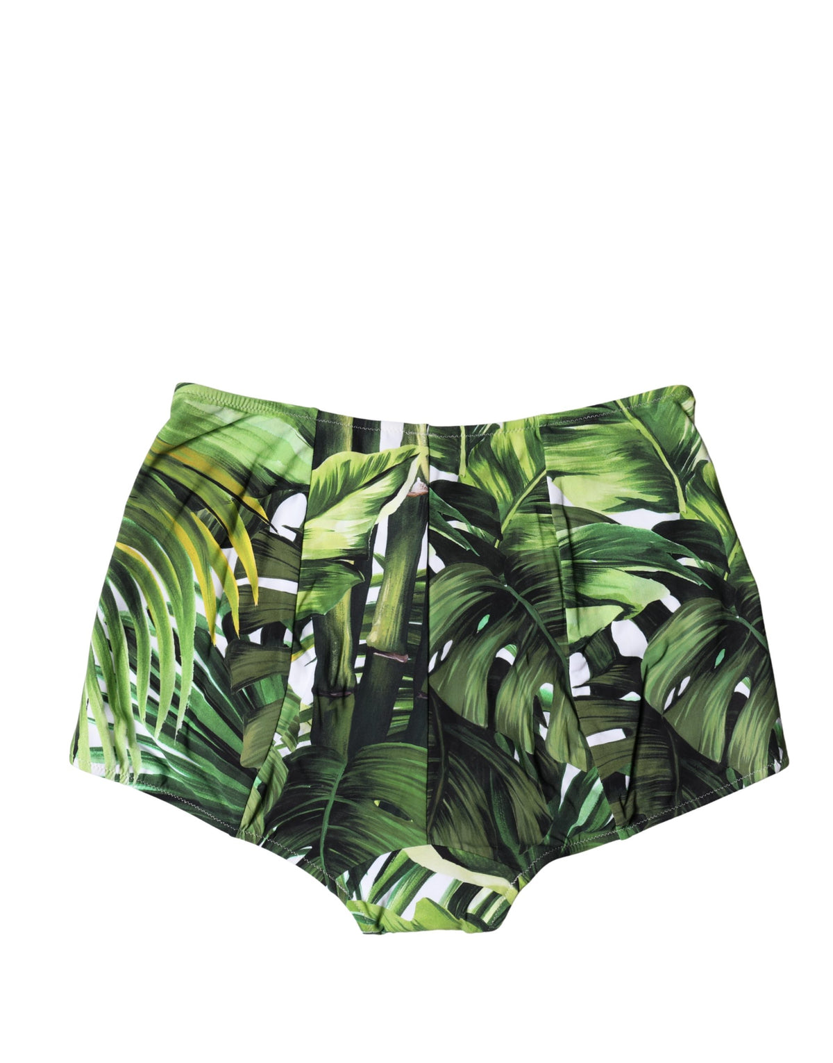 Dolce & Gabbana Green Leaf Print High-Waisted Girdle Women's Beachwear