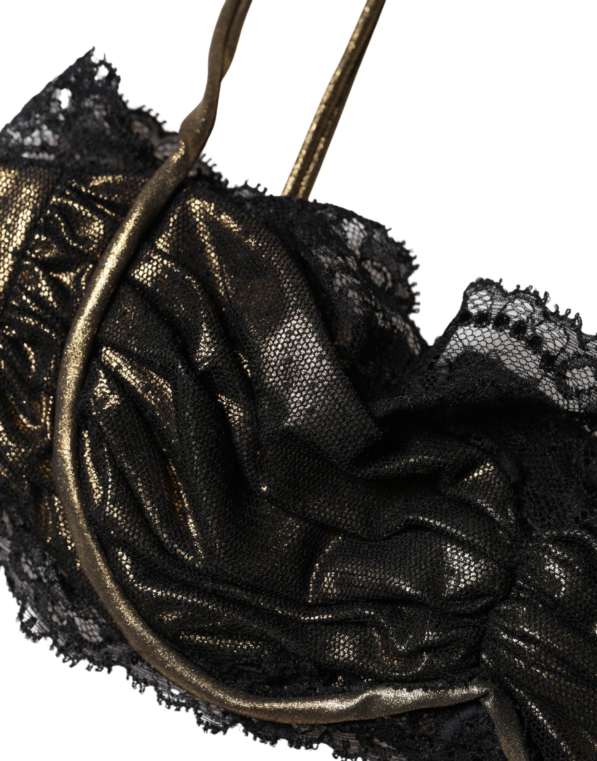 Dolce & Gabbana Black Silk Underwired Balconnet Bra Women's Underwear