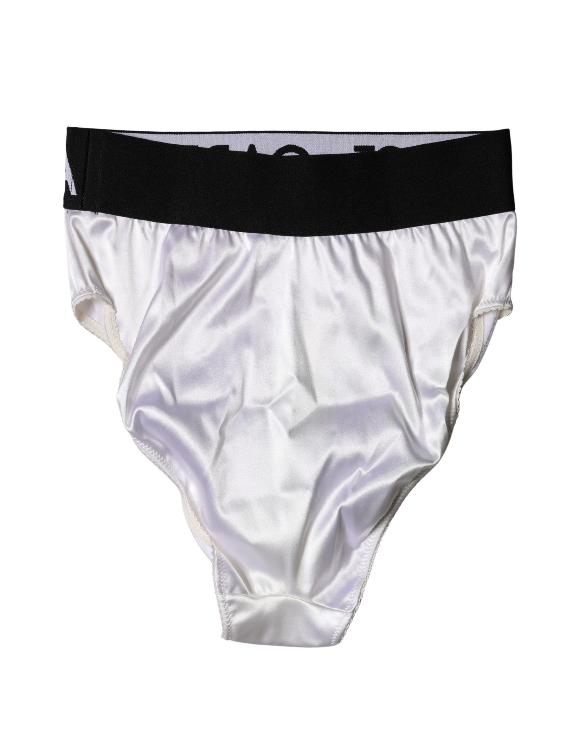 Dolce & Gabbana White Logo Brief High Waist Panty Women's Underwear