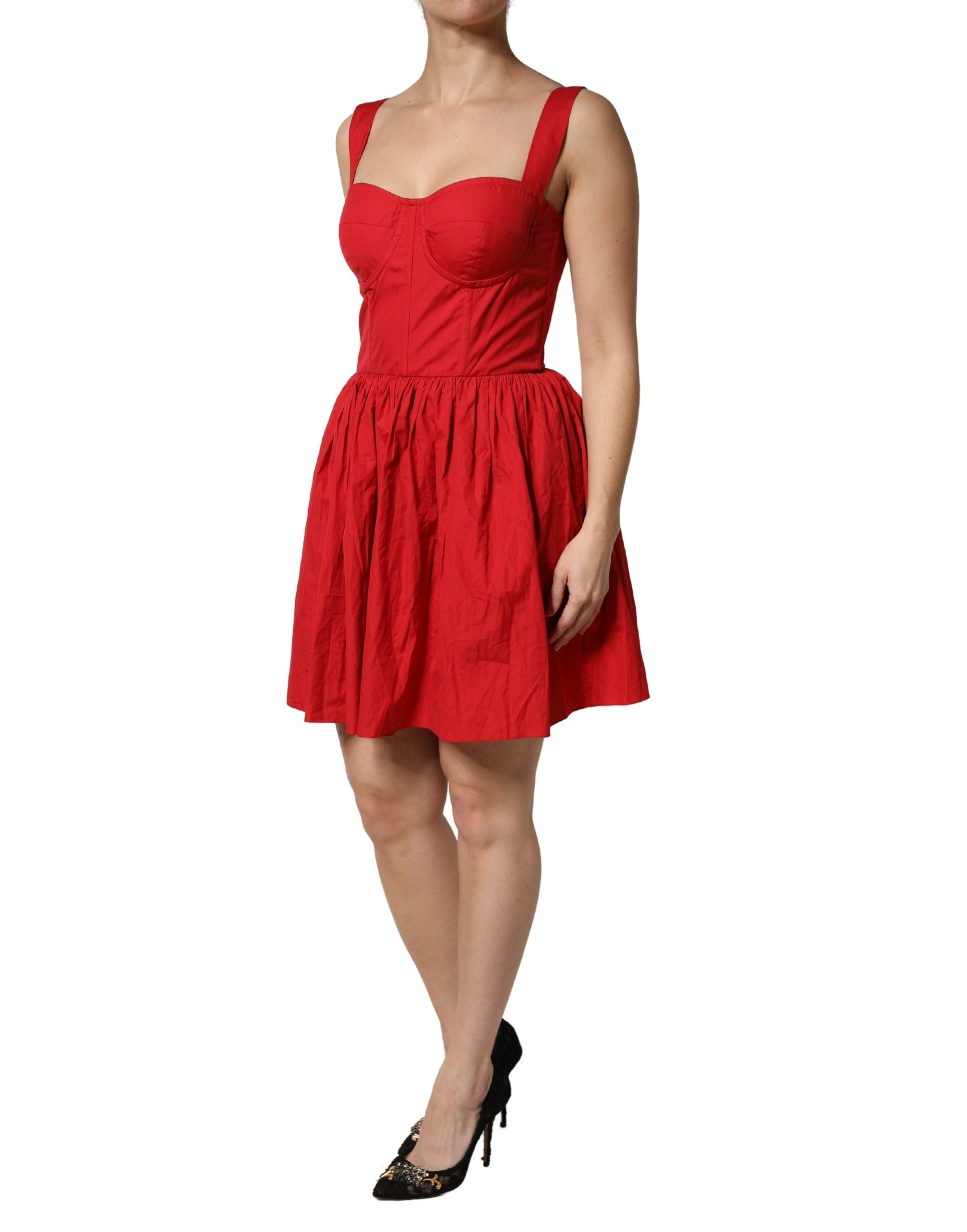 Dolce & Gabbana Red Cotton A-Line Sleeveless Mini Women's Dress (Pre-Owned)