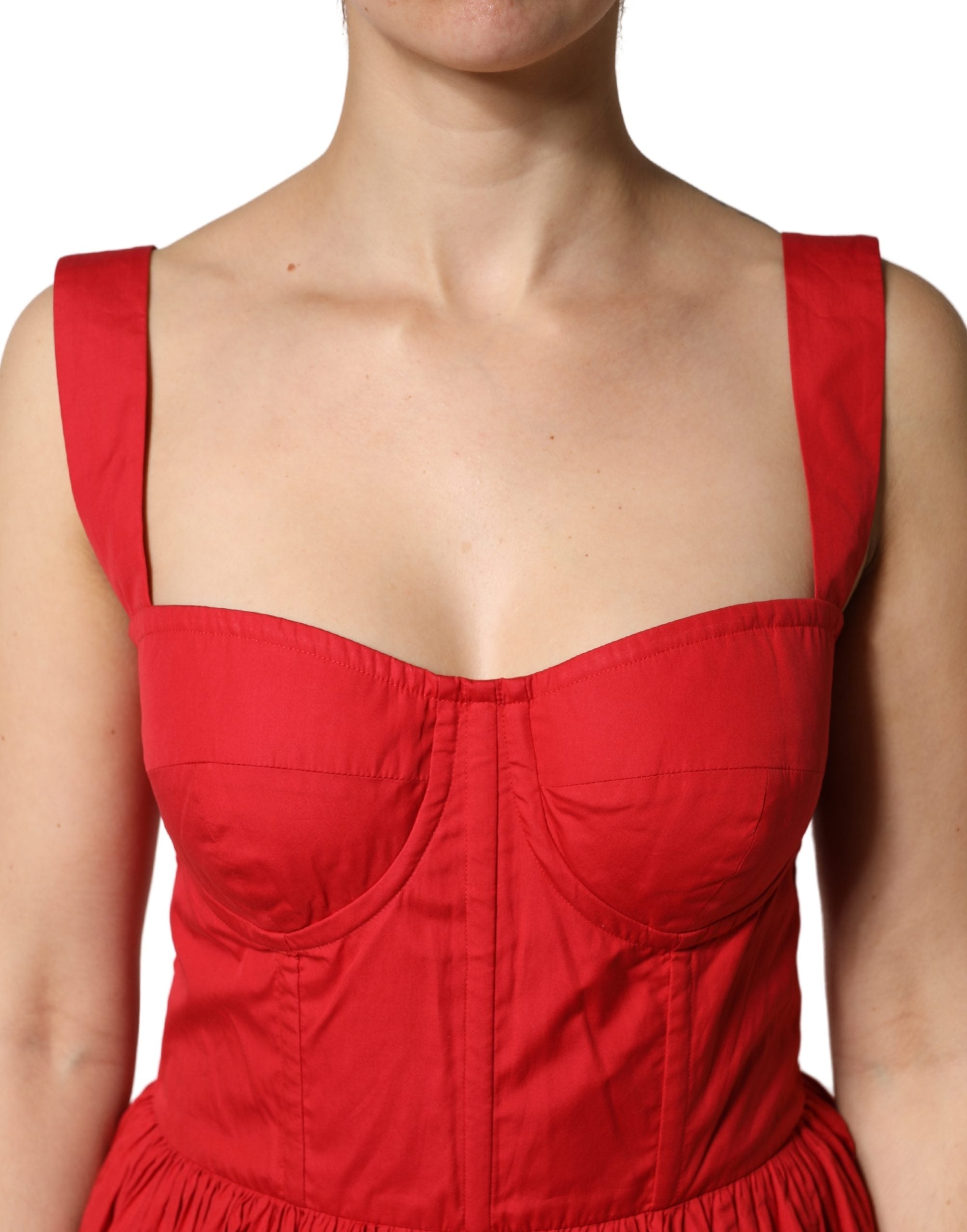 Dolce & Gabbana Red Cotton A-Line Sleeveless Mini Women's Dress (Pre-Owned)