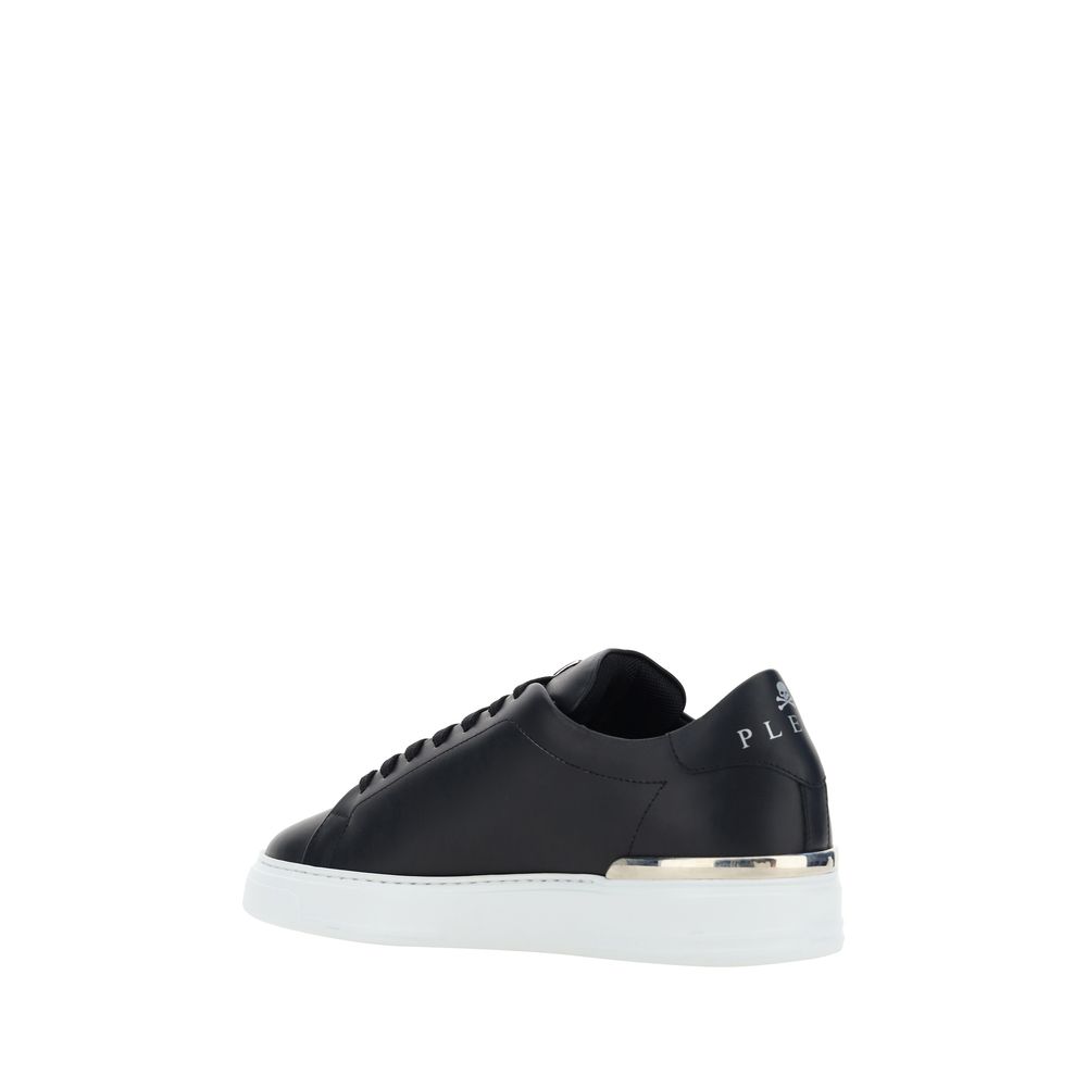 Philipp Plein Black Calf Leather Bos Taurus Low Top Men's Sneakers