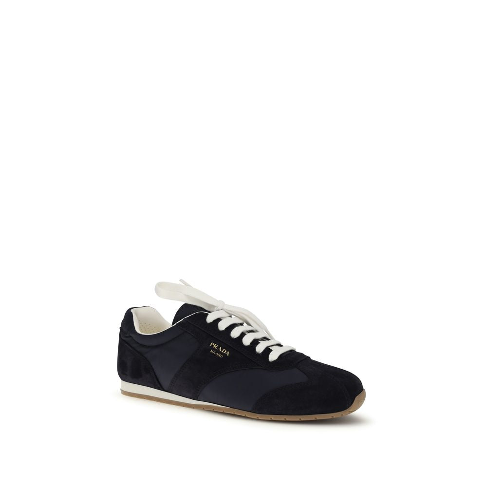 Prada Blue Calf Leather Bos Taurus Athletic Men's Sneakers