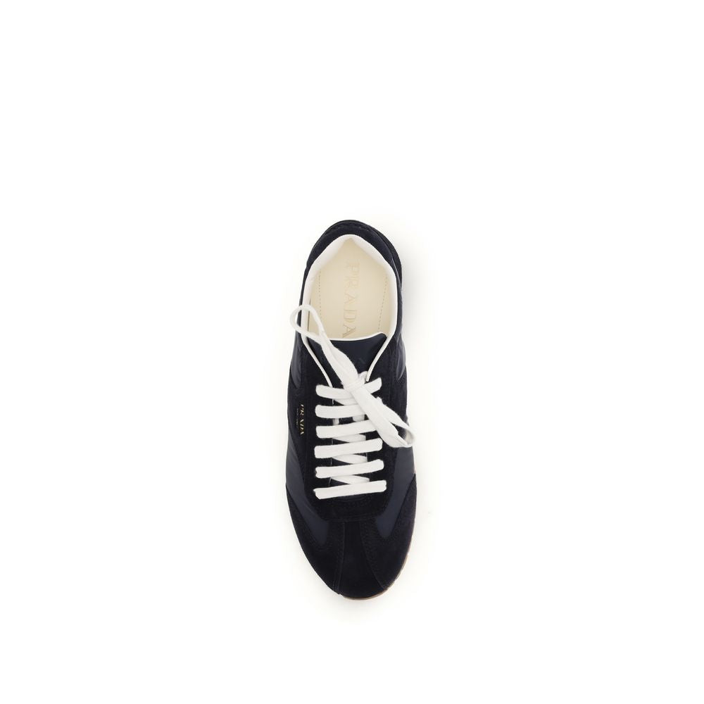Prada Blue Calf Leather Bos Taurus Athletic Men's Sneakers