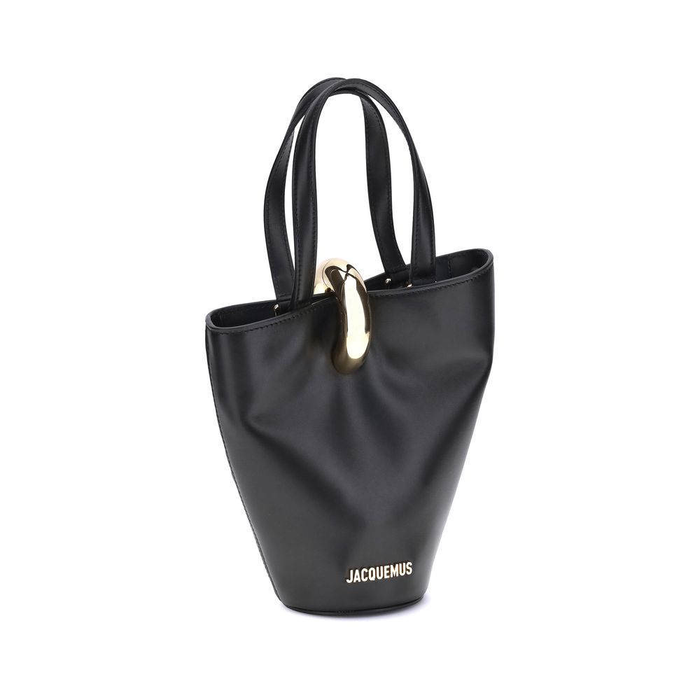Jacquemus Black Calf Leather Bos Taurus Backet Women's Bag