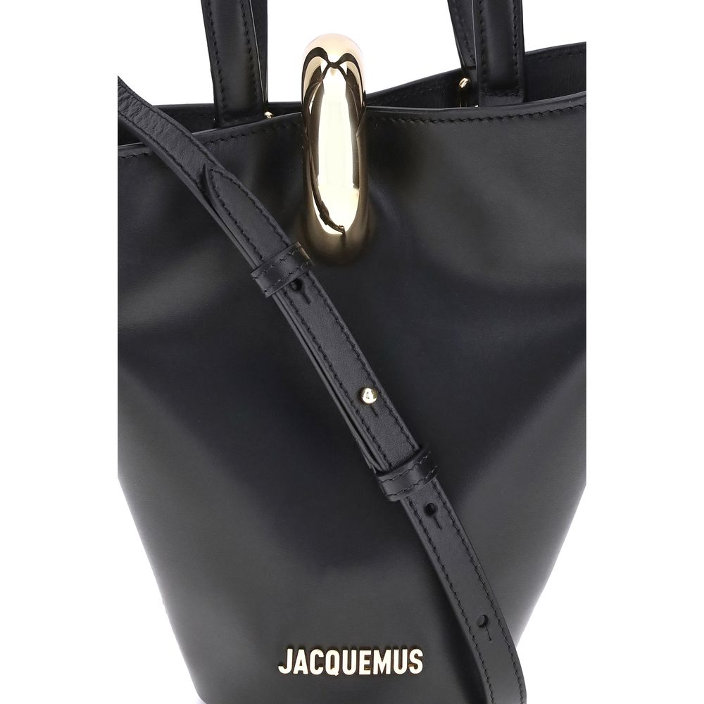 Jacquemus Black Calf Leather Bos Taurus Backet Women's Bag