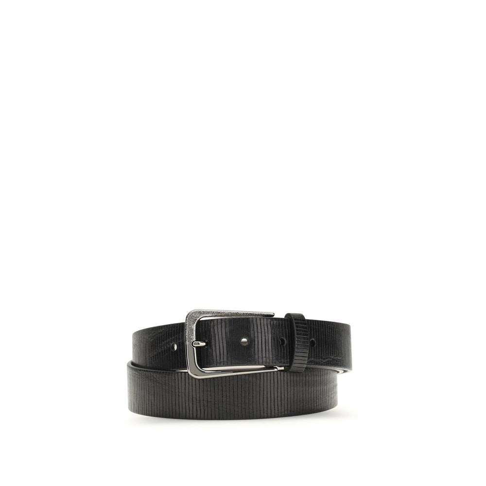 Brunello Cucinelli Black Calf Leather Bos Taurus Regular Women's Belt