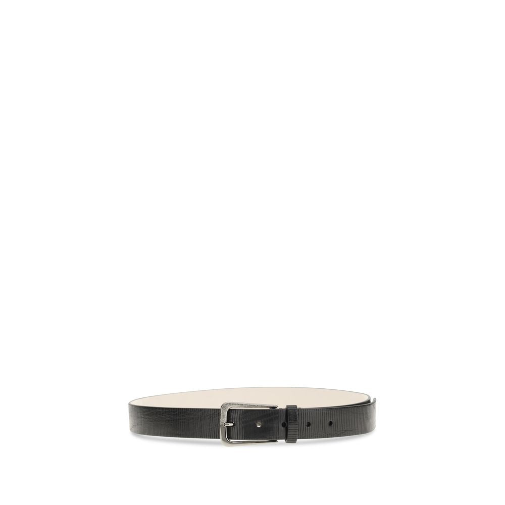 Brunello Cucinelli Black Calf Leather Bos Taurus Regular Women's Belt