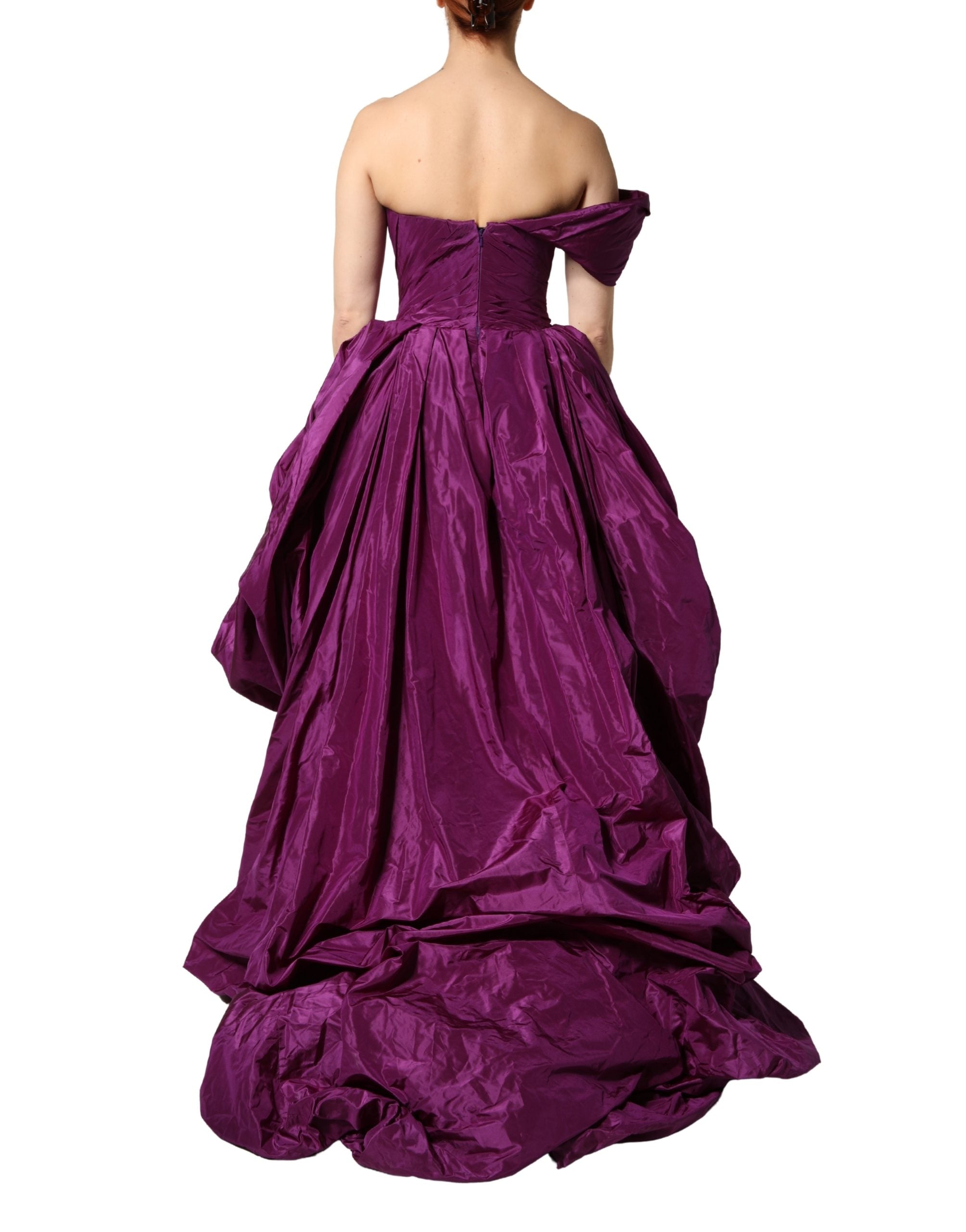 Dolce & Gabbana Purple Strapless A-line Asymmetric Women's Dress