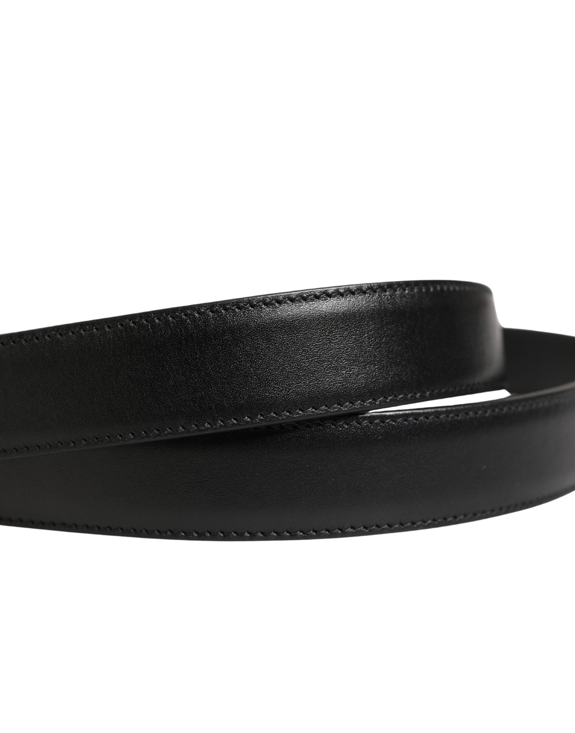 Dolce & Gabbana Men Black Classic Leather Metal Buckle Men's Belt