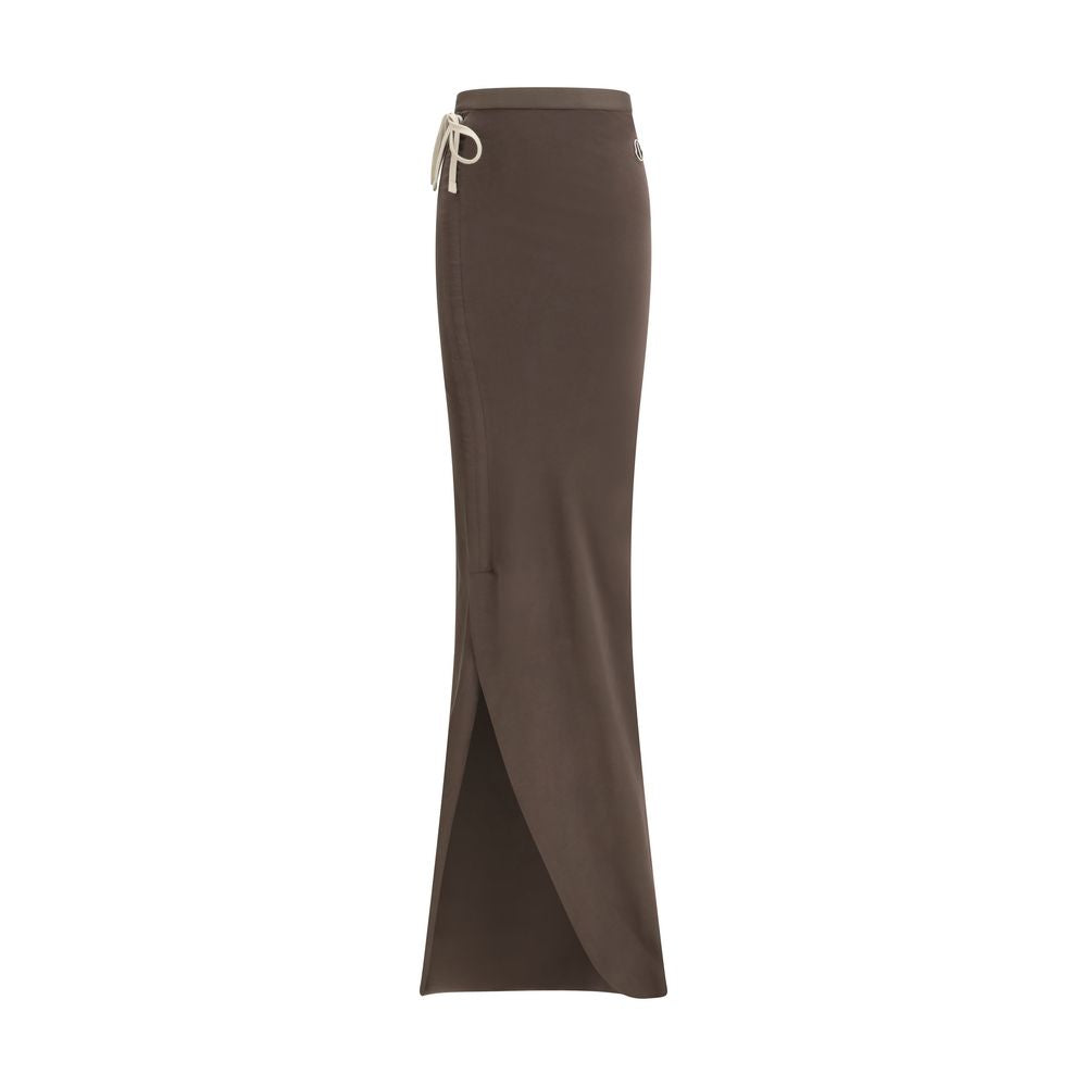Moncler x Rick Owens Brown Cotton Long Women's Skirt