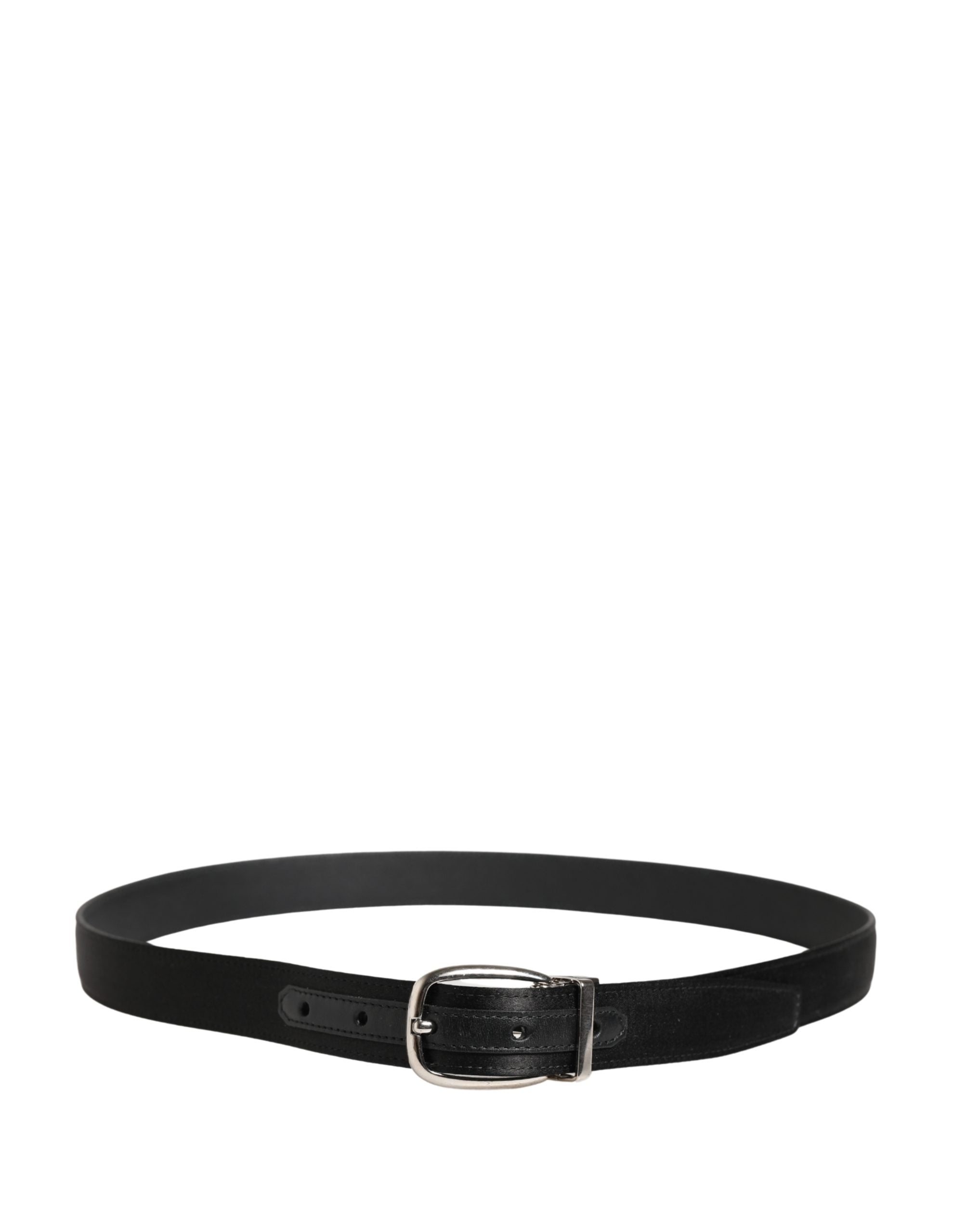 Dolce & Gabbana Men Black Classic Leather Metal Buckle Men's Belt