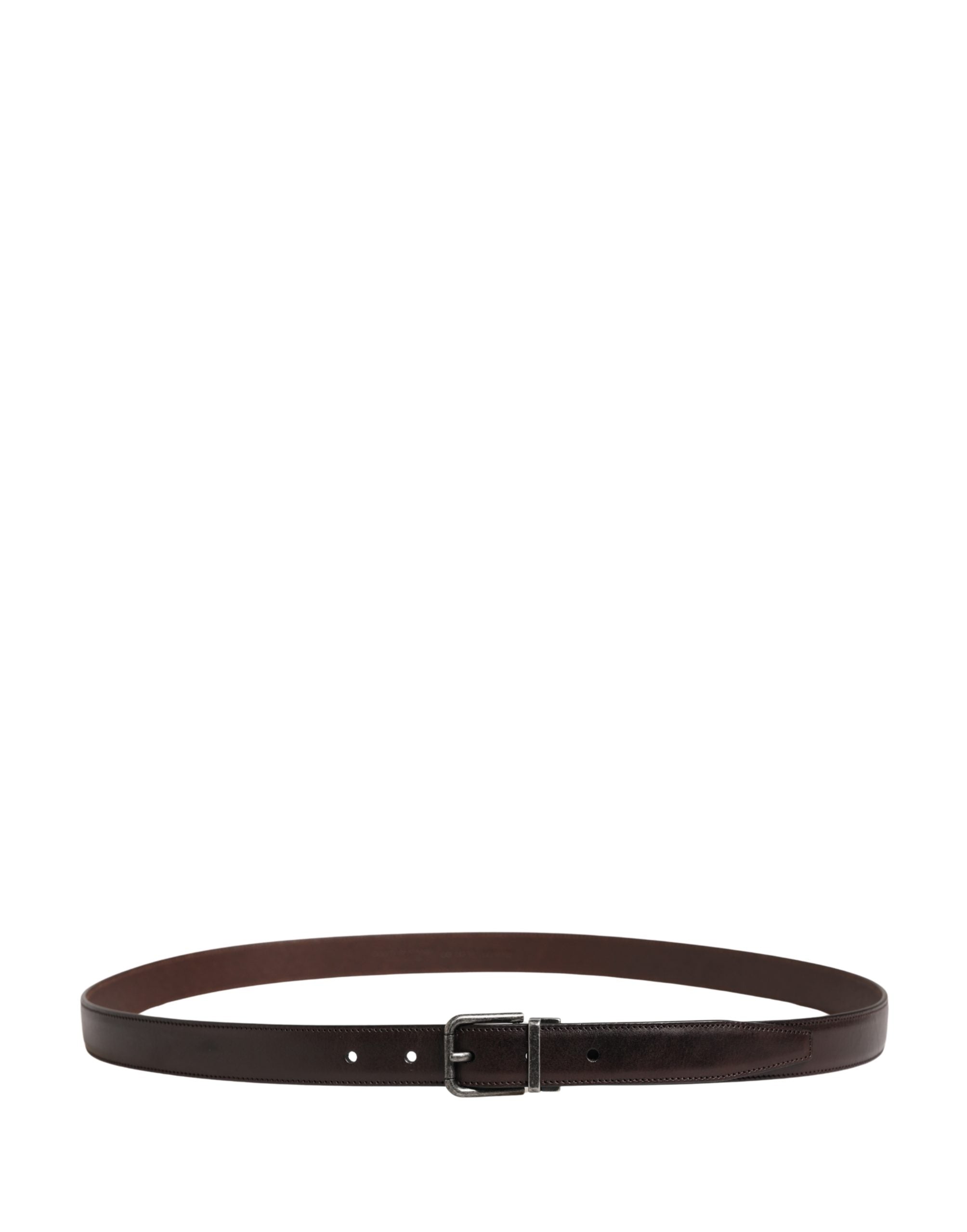 Dolce & Gabbana Men Brown Classic Leather Metal Buckle Men's Belt