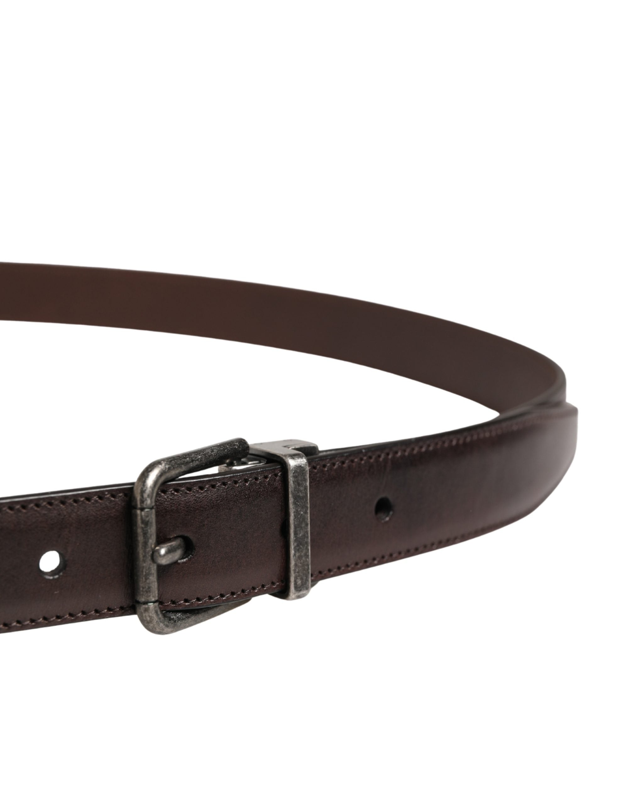 Dolce & Gabbana Men Brown Classic Leather Metal Buckle Men's Belt