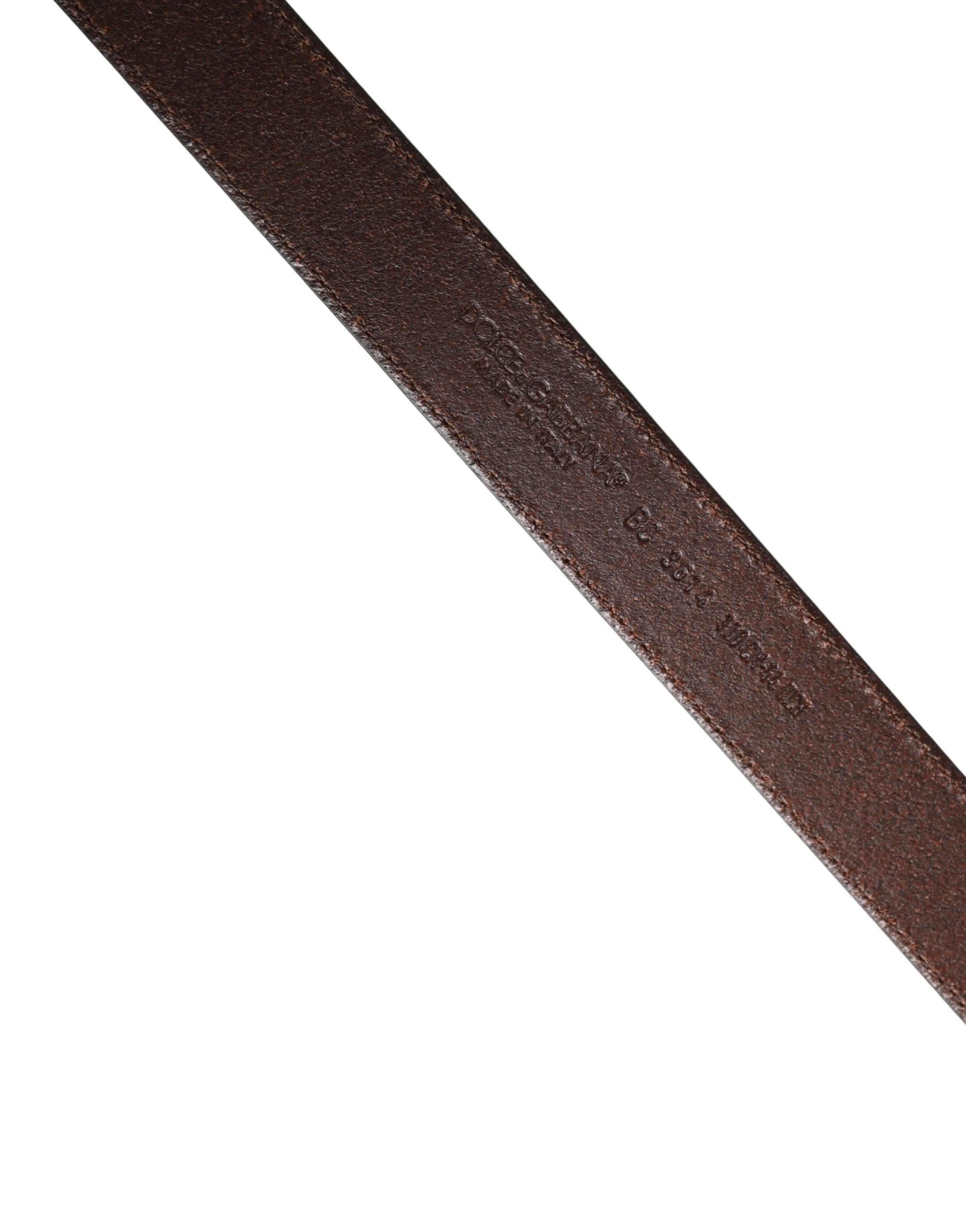 Dolce & Gabbana Men Brown Classic Leather Metal Buckle Men's Belt