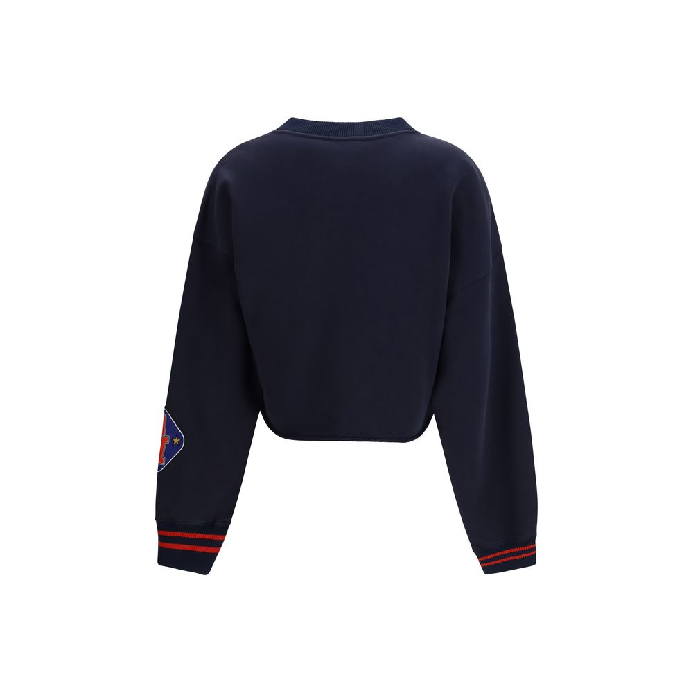 Off-White Blue Cotton Women's Sweatshirt