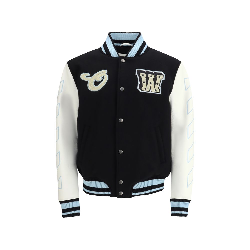 Off-White Black Wool Oves Aries Men's Bomber