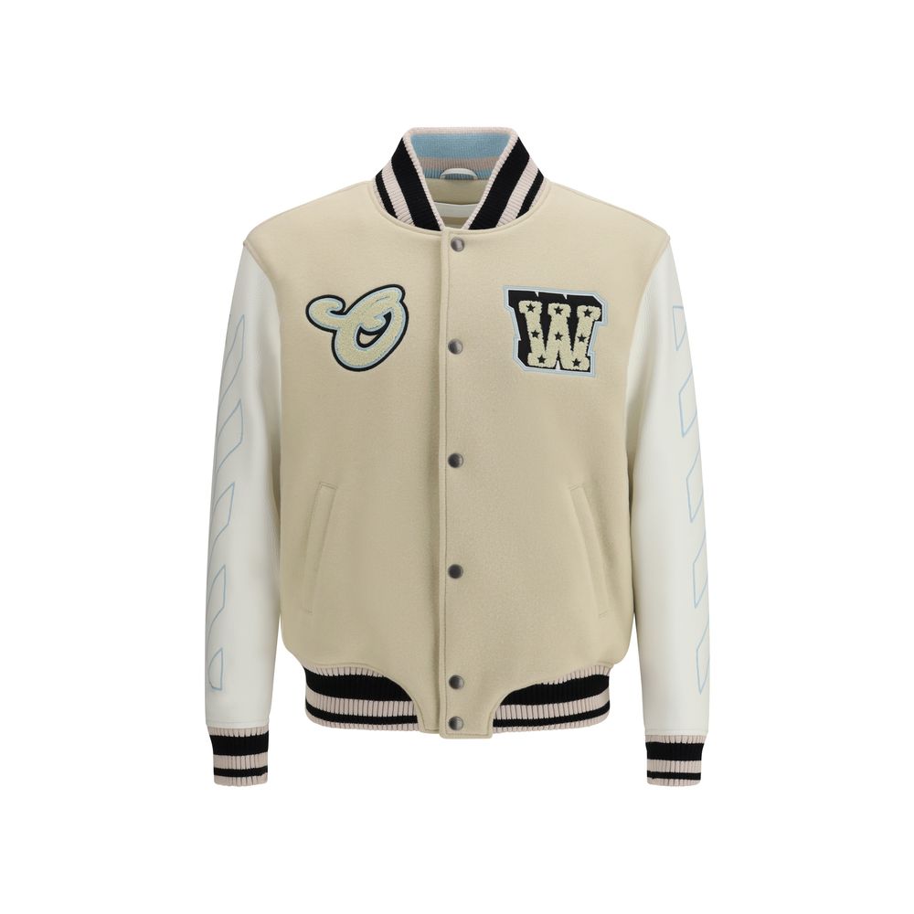 Off-White Beige Wool Oves Aries Men's Bomber