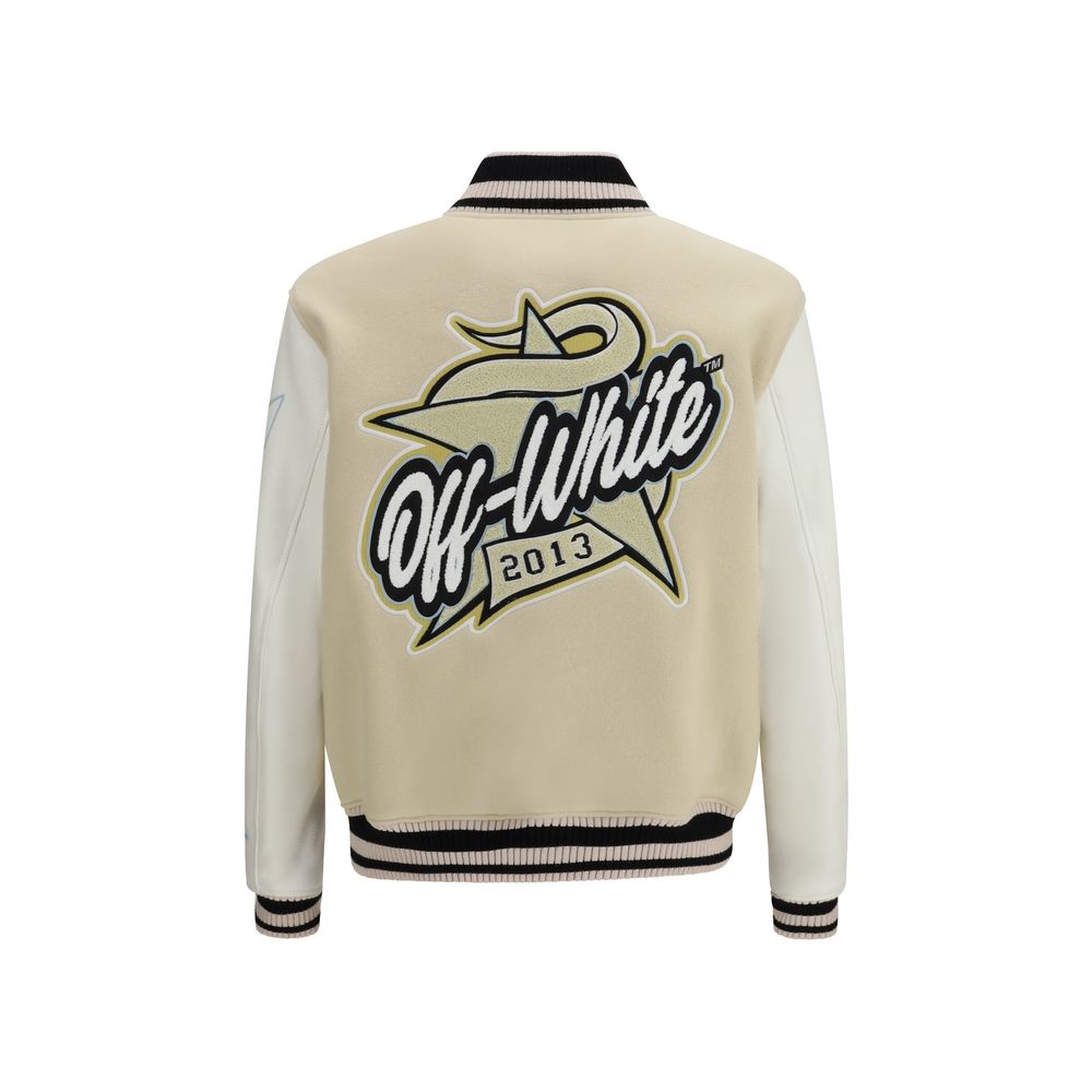 Off-White Beige Wool Oves Aries Men's Bomber
