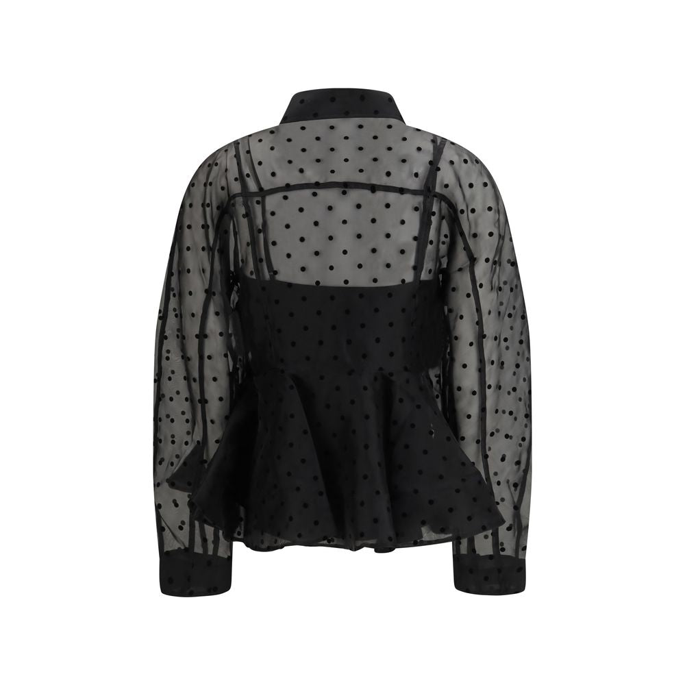 Ganni Black Recycled Polyester Pattern Women's Shirt