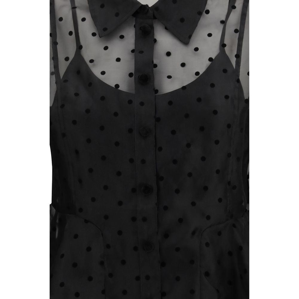 Ganni Black Recycled Polyester Pattern Women's Shirt