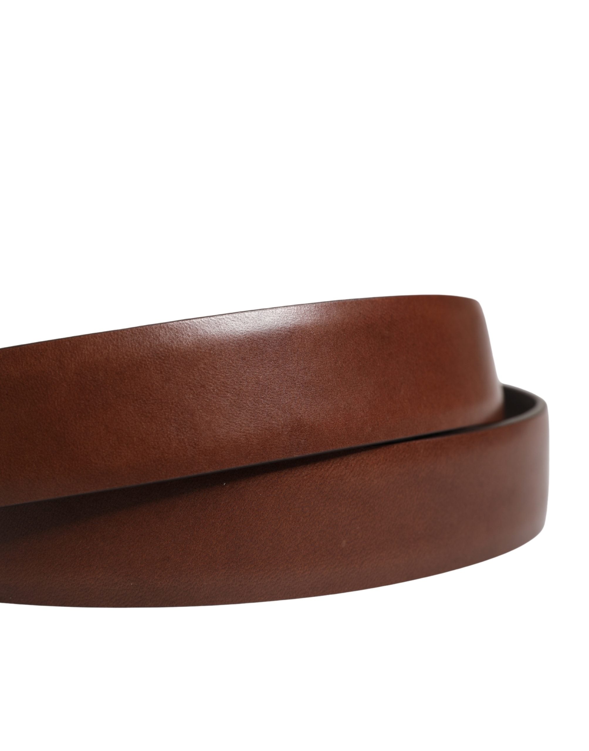 Dolce & Gabbana Men Brown Classic Leather Metal Buckle Men's Belt