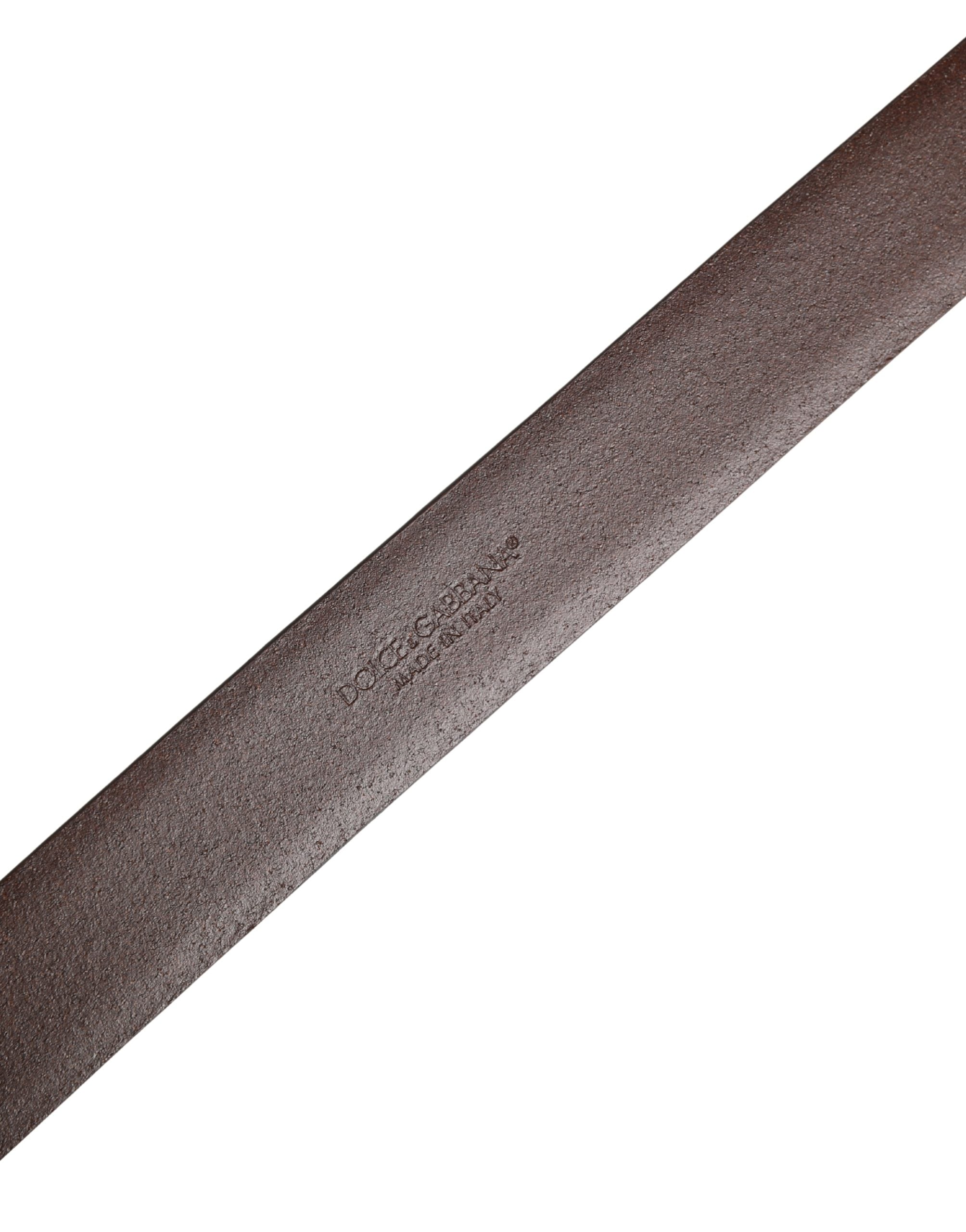 Dolce & Gabbana Men Brown Classic Leather Metal Buckle Men's Belt
