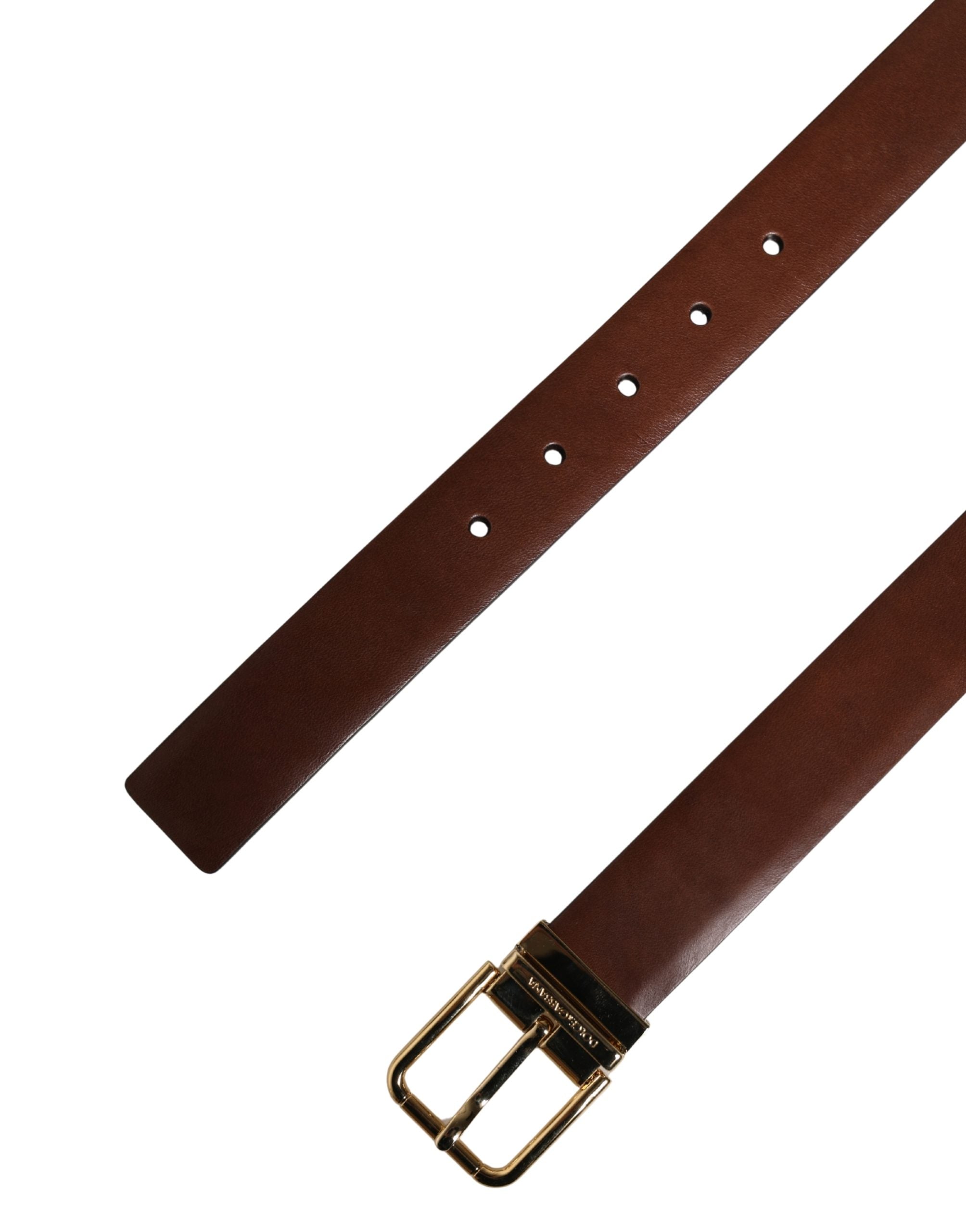 Dolce & Gabbana Men Brown Classic Leather Metal Buckle Men's Belt