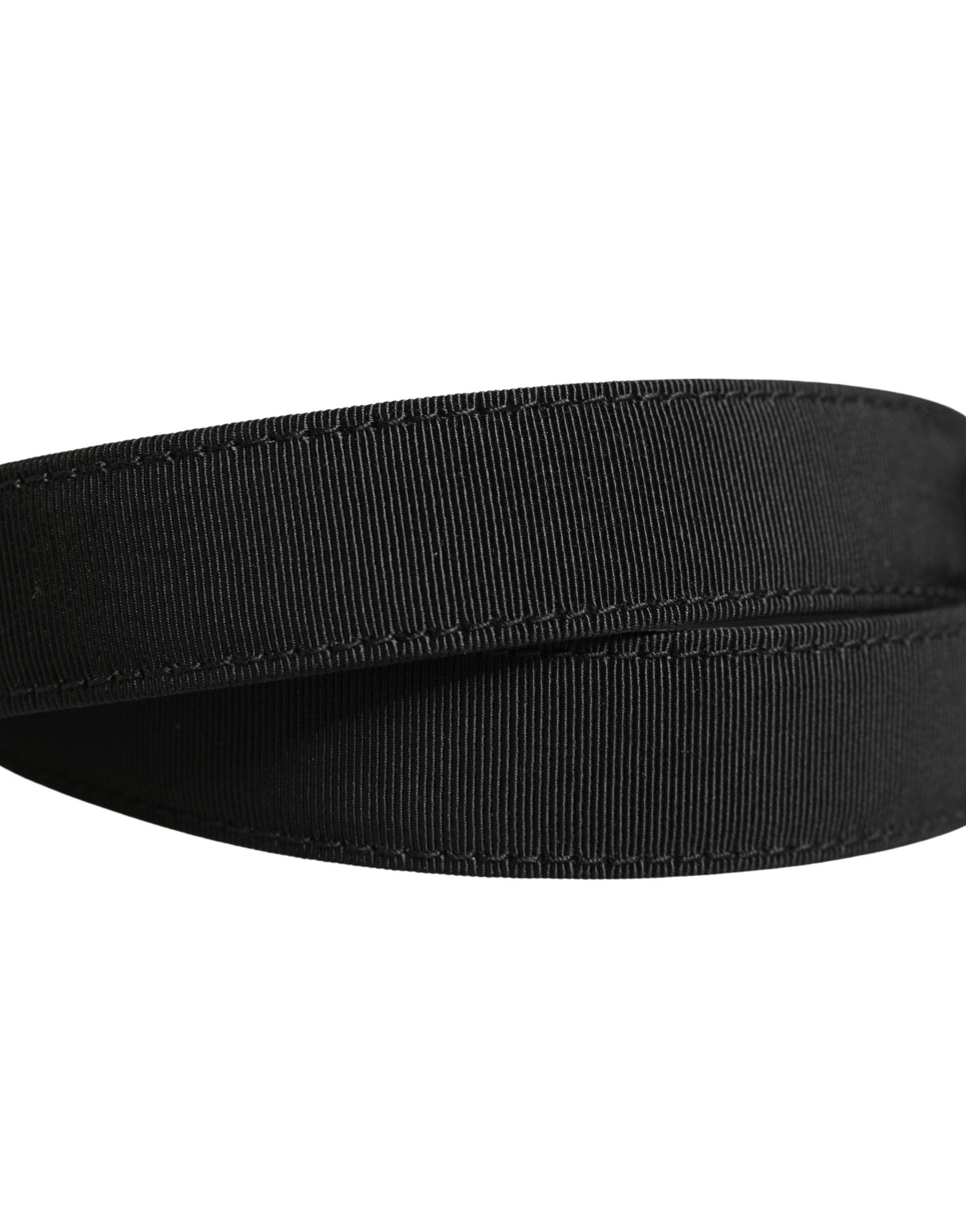 Dolce & Gabbana Men Black Viscose Leather Metal Buckle Men's Belt