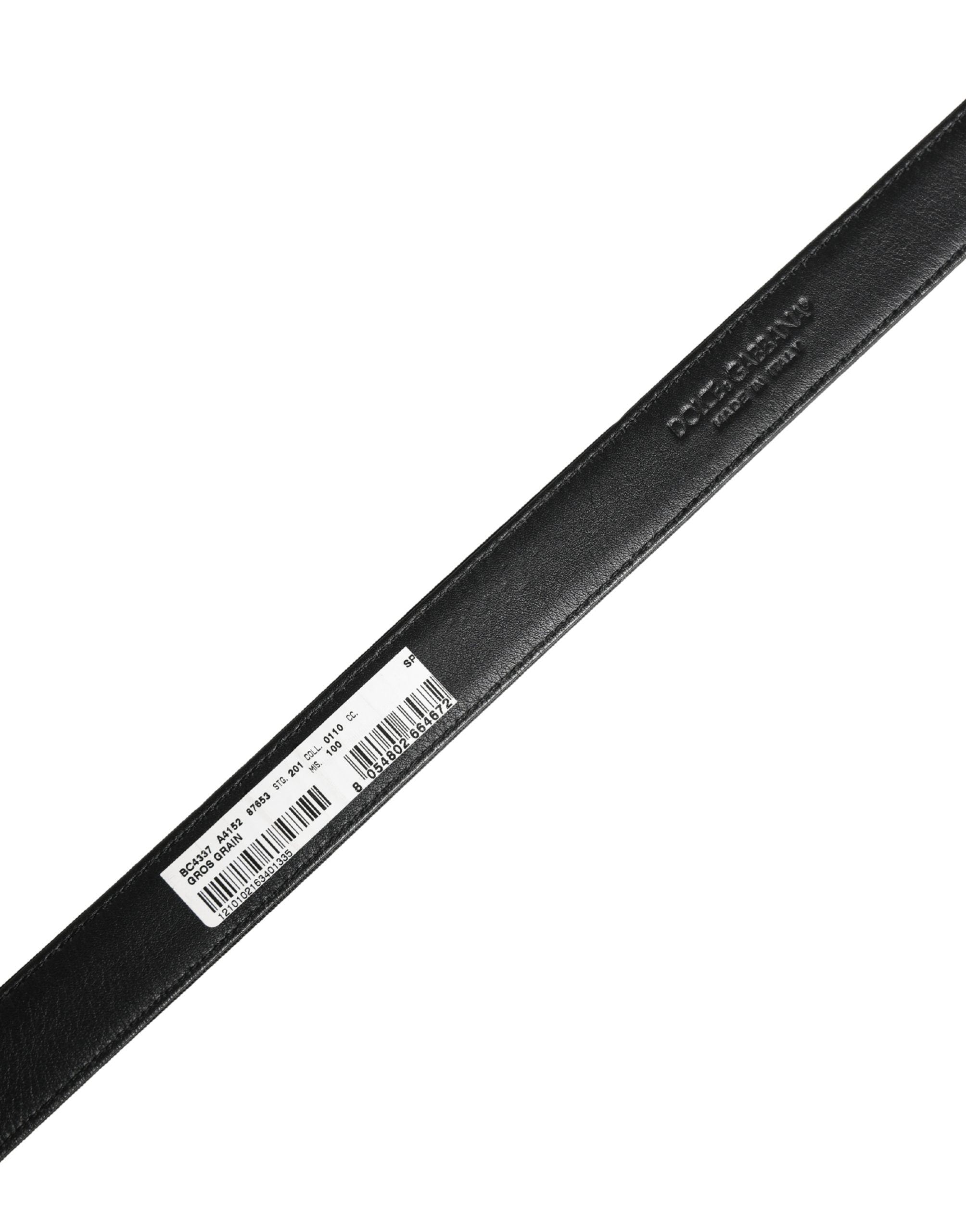 Dolce & Gabbana Men Black Viscose Leather Metal Buckle Men's Belt