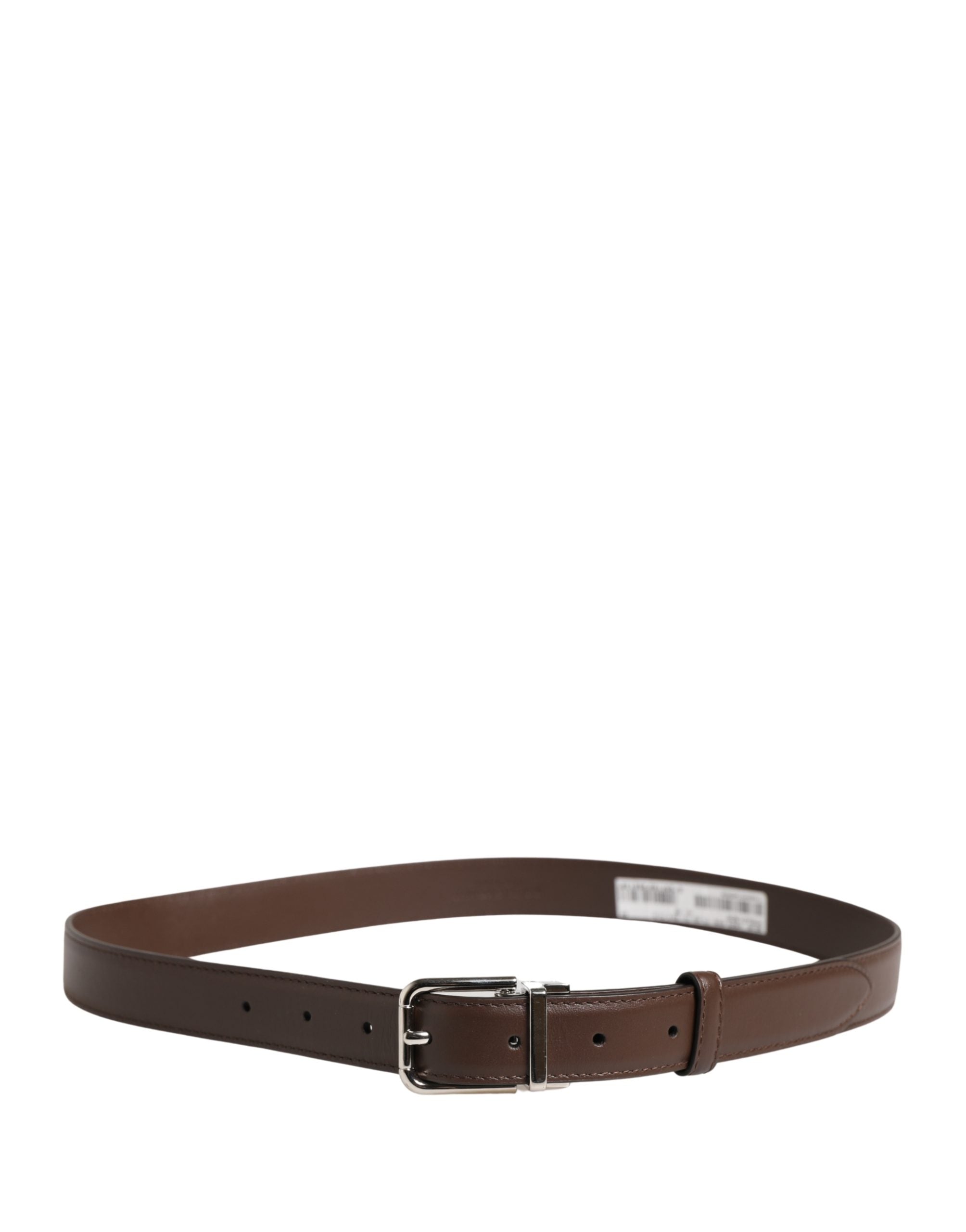 Dolce & Gabbana Men's Men Brown Classic Leather Metal Buckle Men's Belt (Pre-Owned)